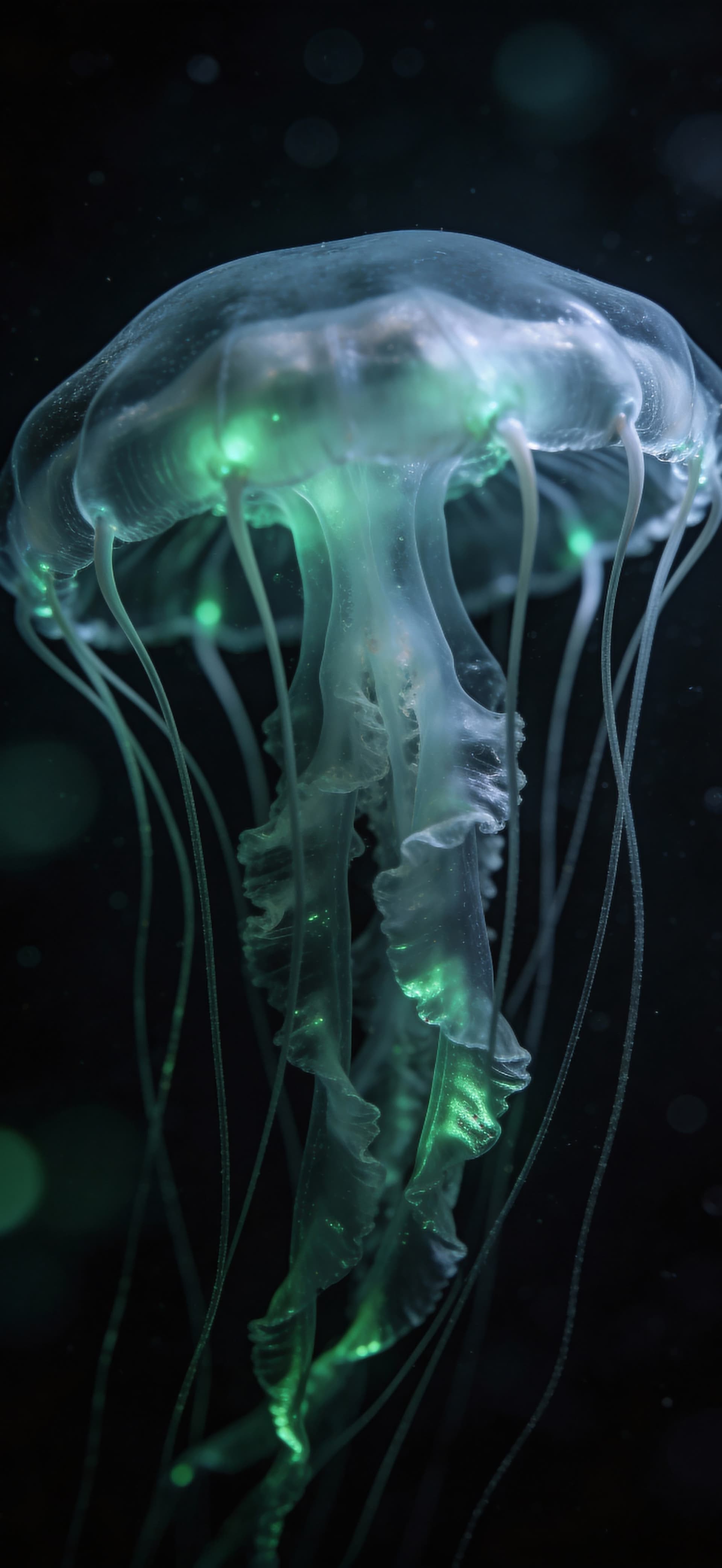 Glowing Jellyfish Bloom - Pro phone wallpaper