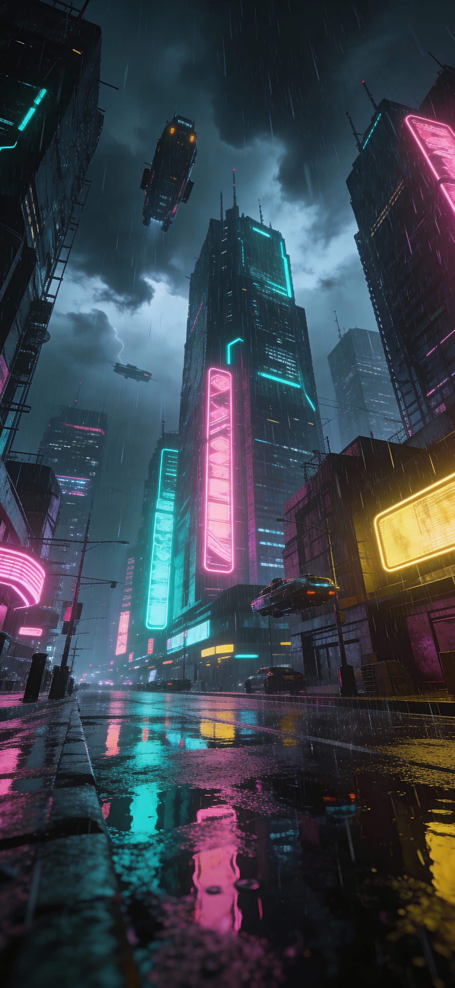 Neon Metropolis 2 - free phone wallpaper