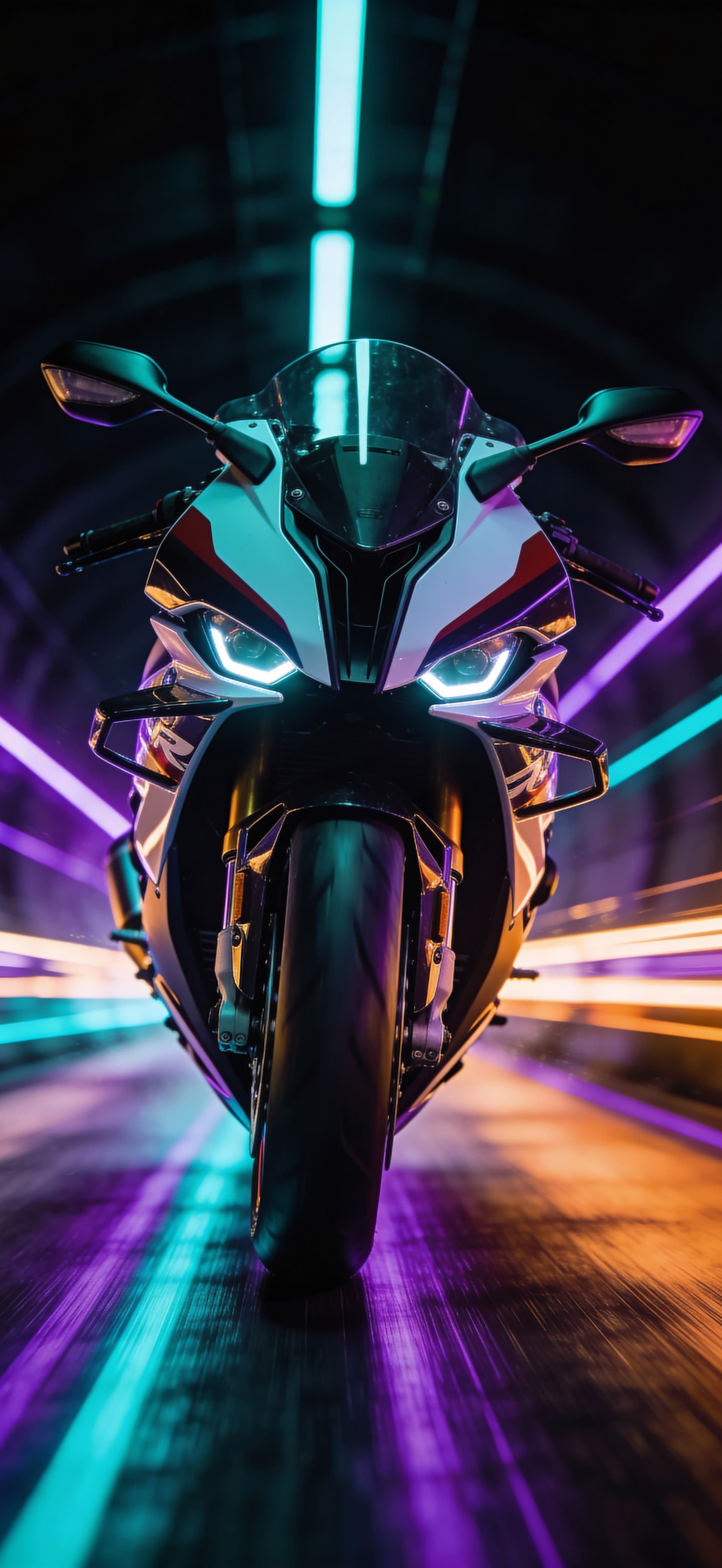 Futuristic Motorcycle Tunnel 3 - free phone wallpaper