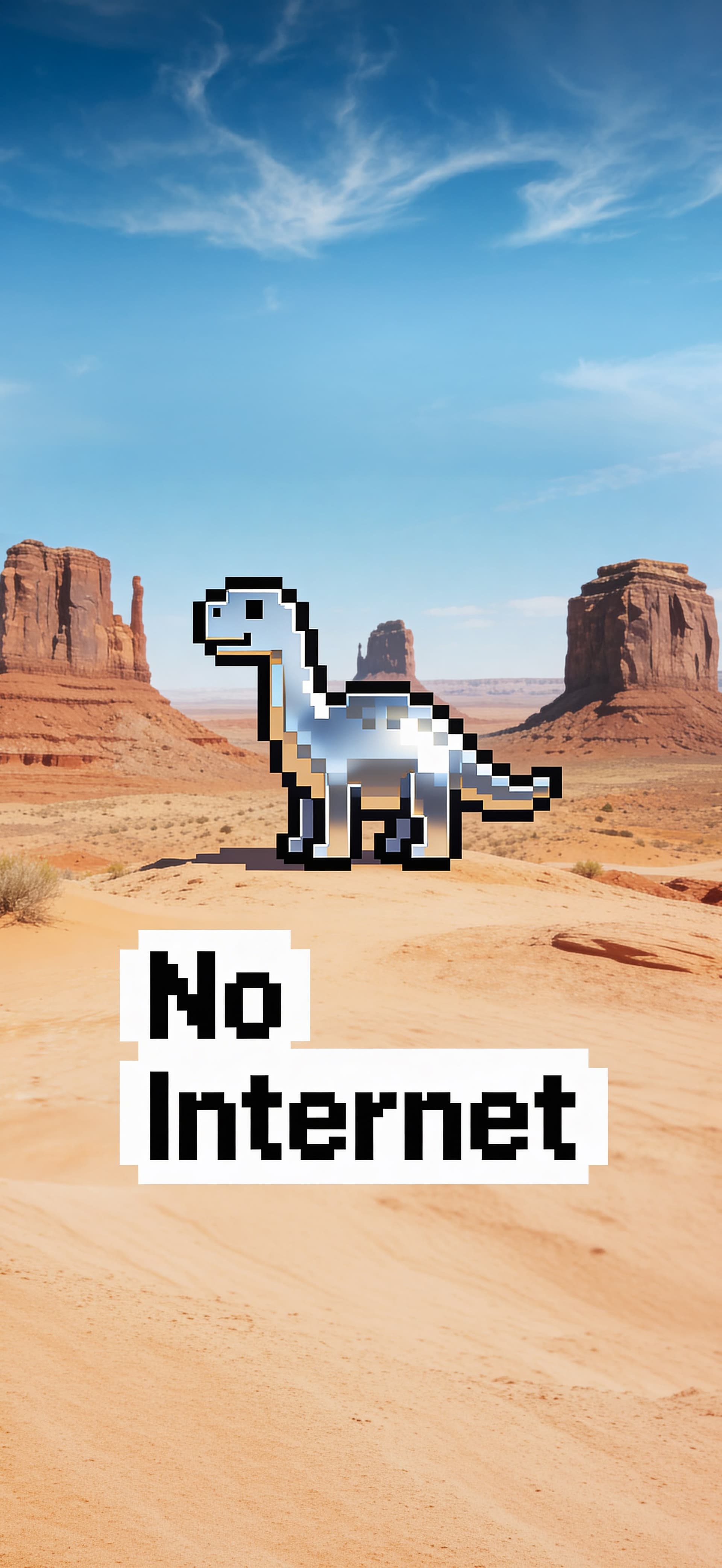 Desert Dino Error - Pro phone wallpaper