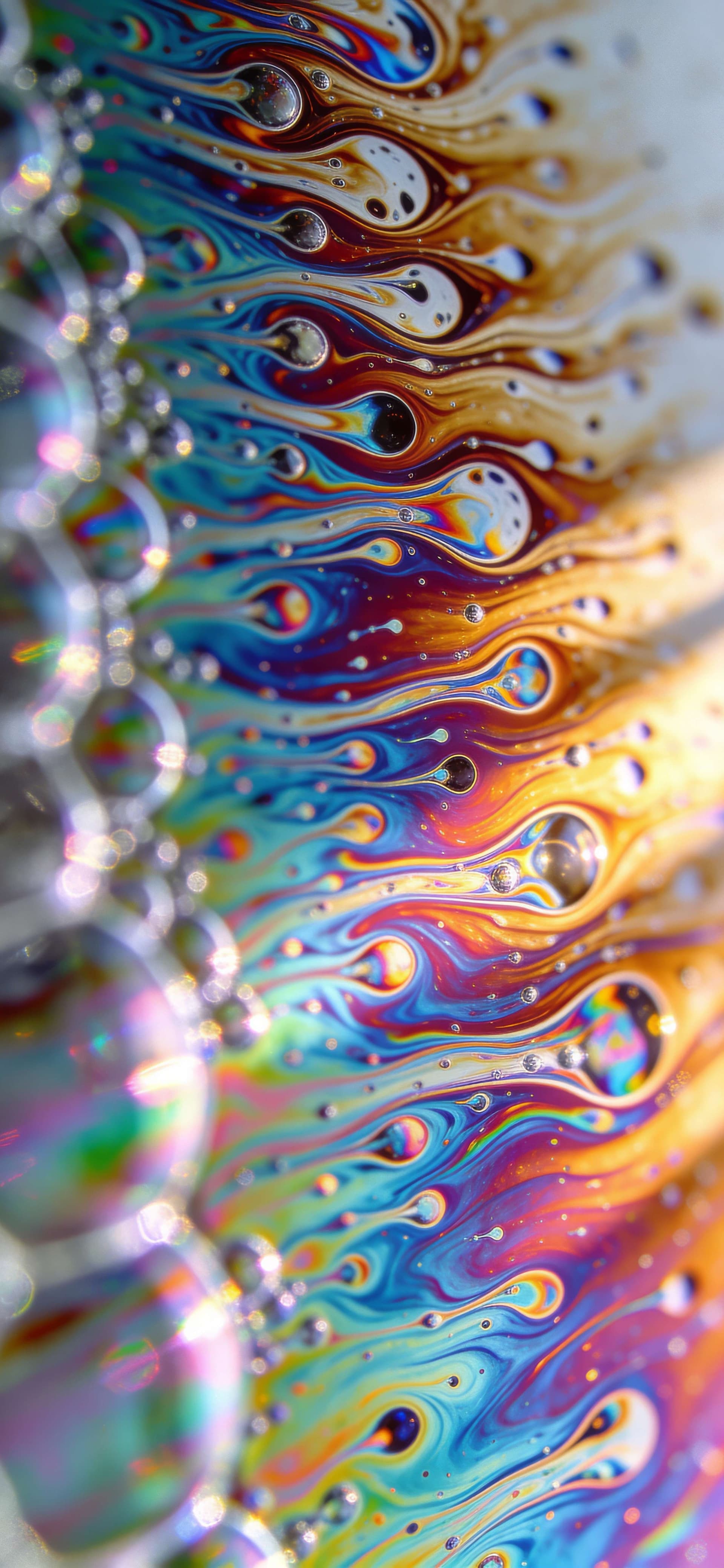 Iridescent Bubble Stream - Pro phone wallpaper