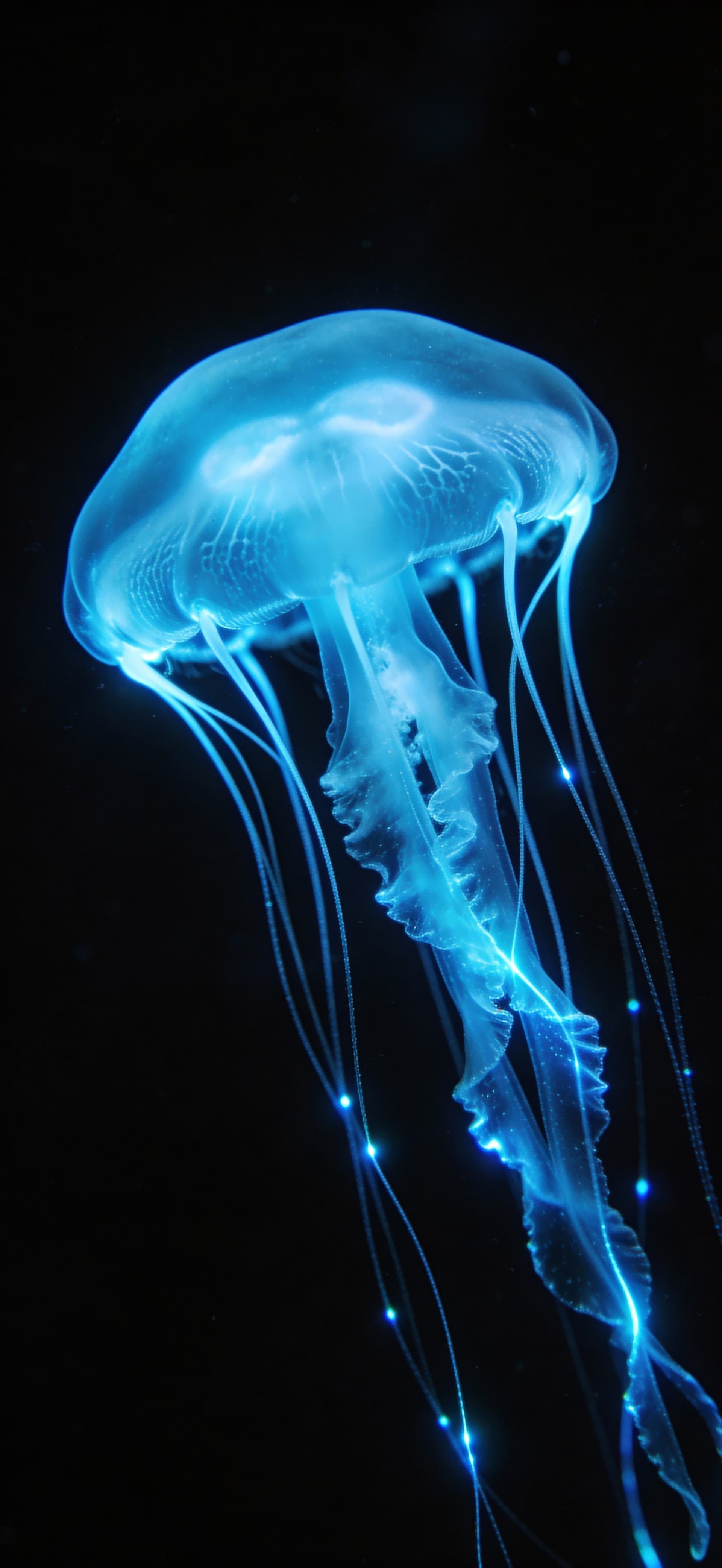 Glowing Jellyfish Dance - Pro phone wallpaper