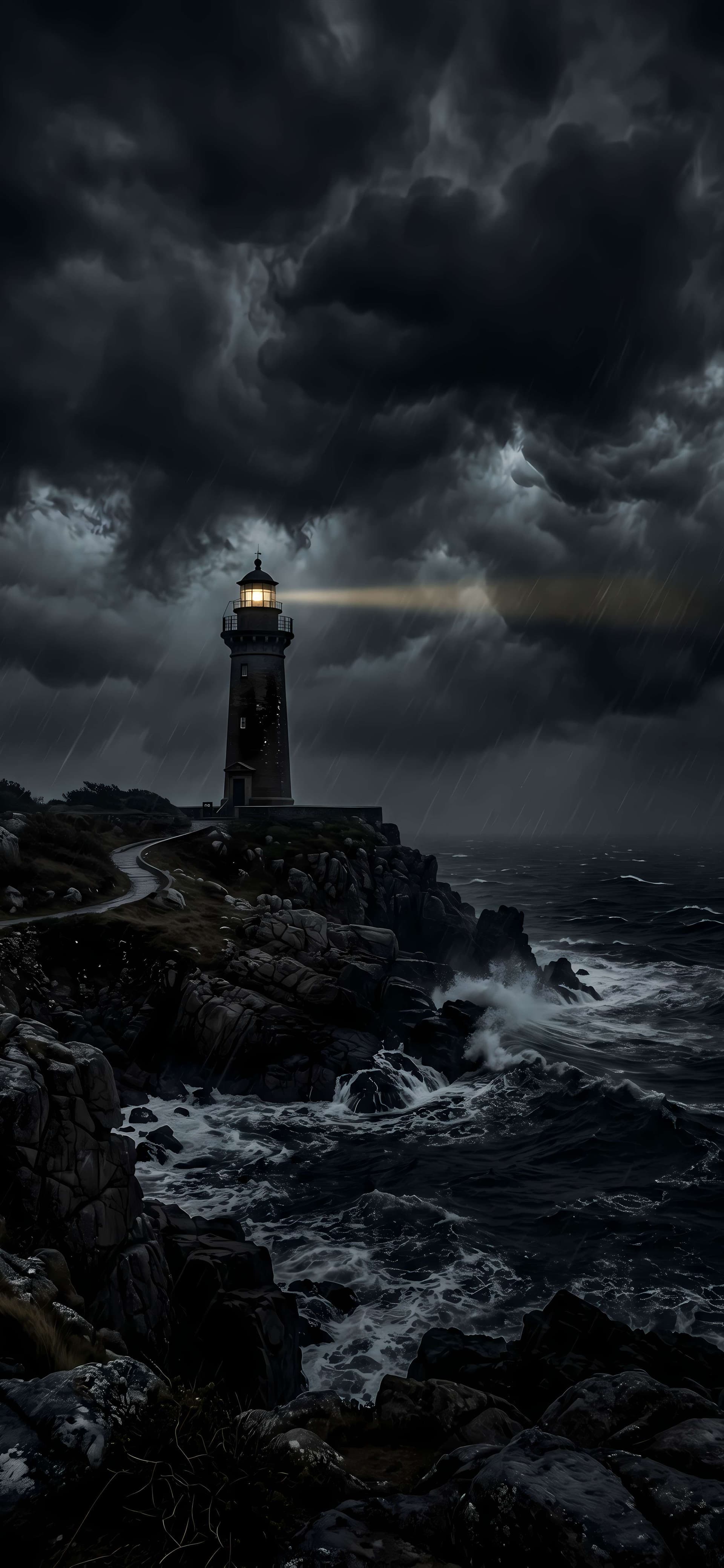 Stormy Lighthouse Beacon 3 - Pro phone wallpaper