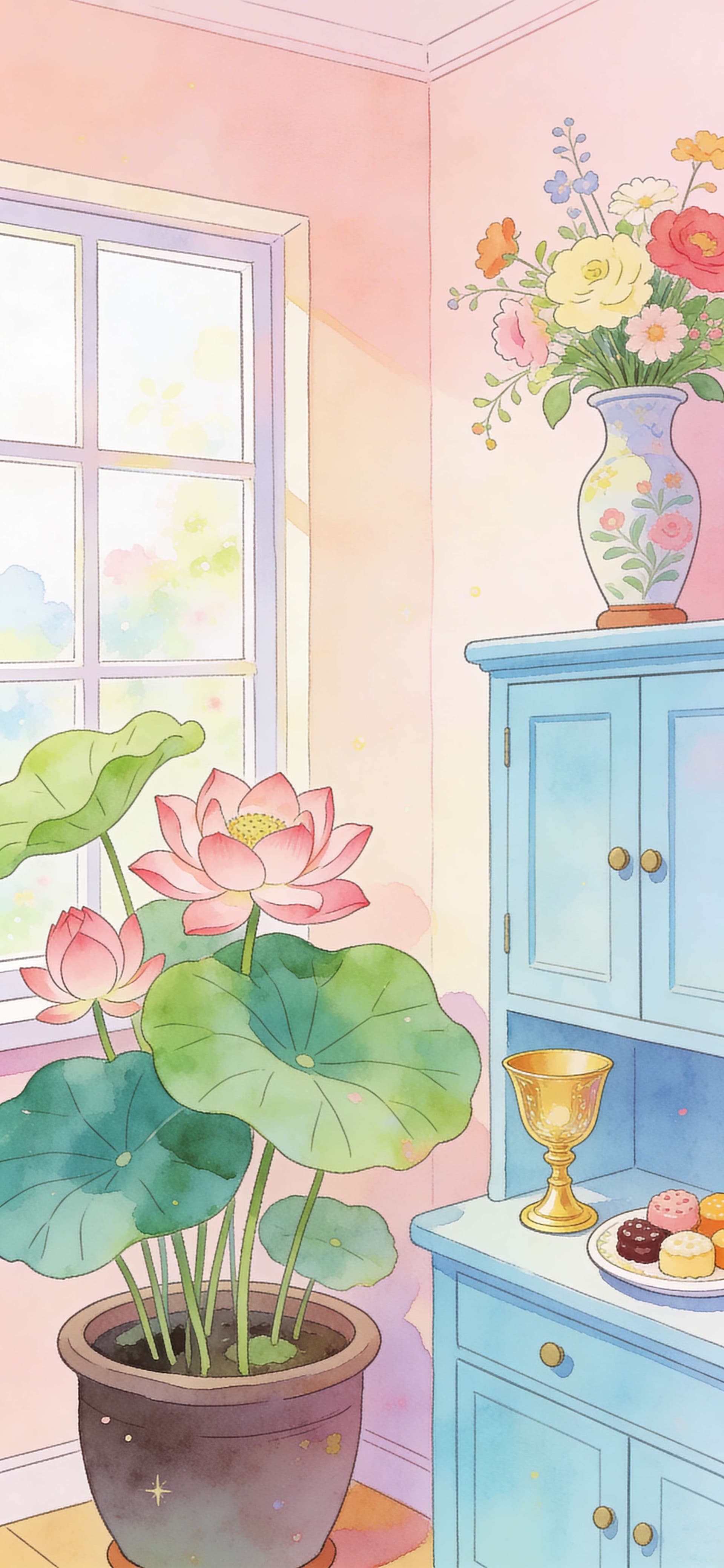 Watercolor Still Life - free phone wallpaper