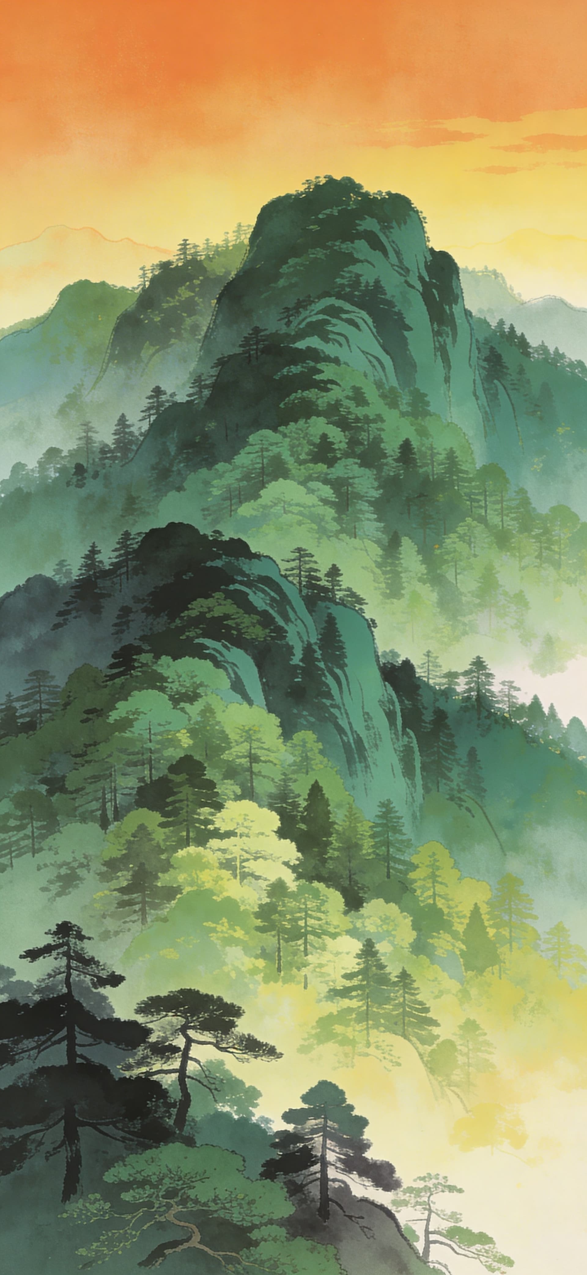 Misty Mountain Vista - free phone wallpaper