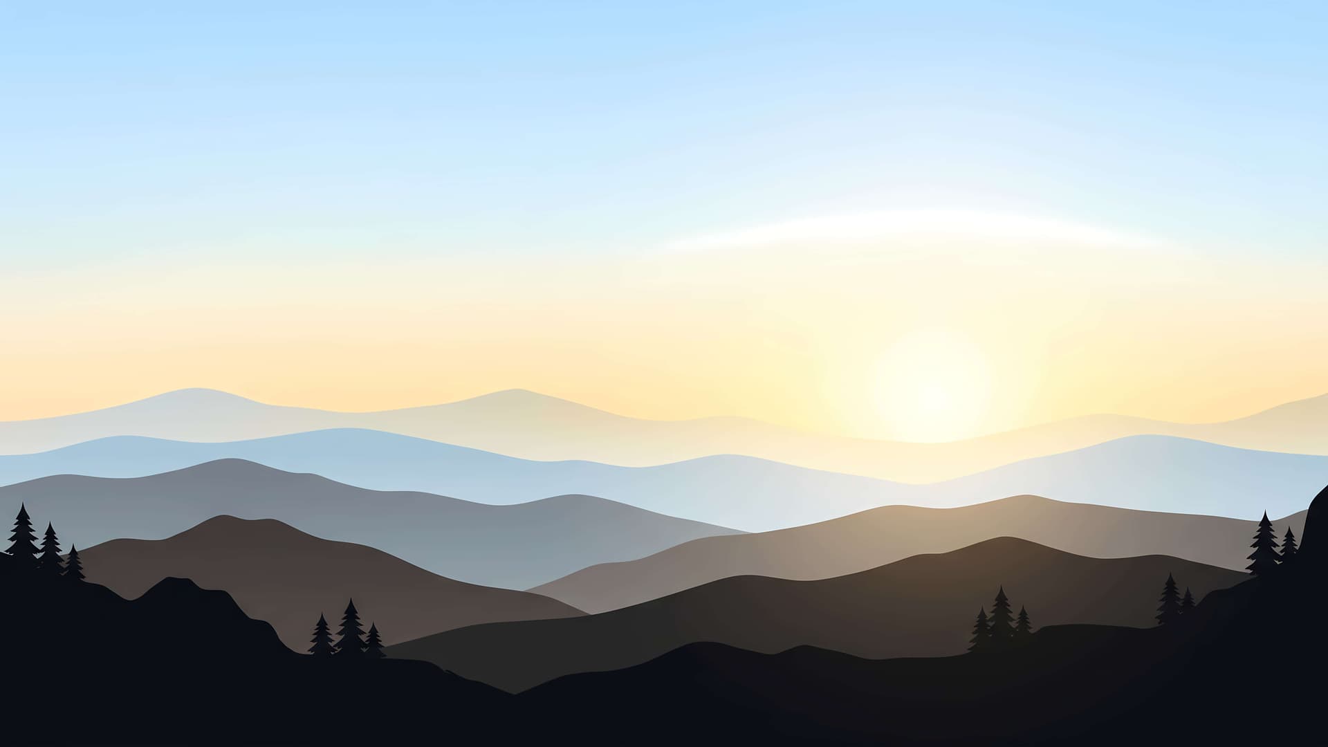 Serene Mountain Sunrise - free desktop wallpaper