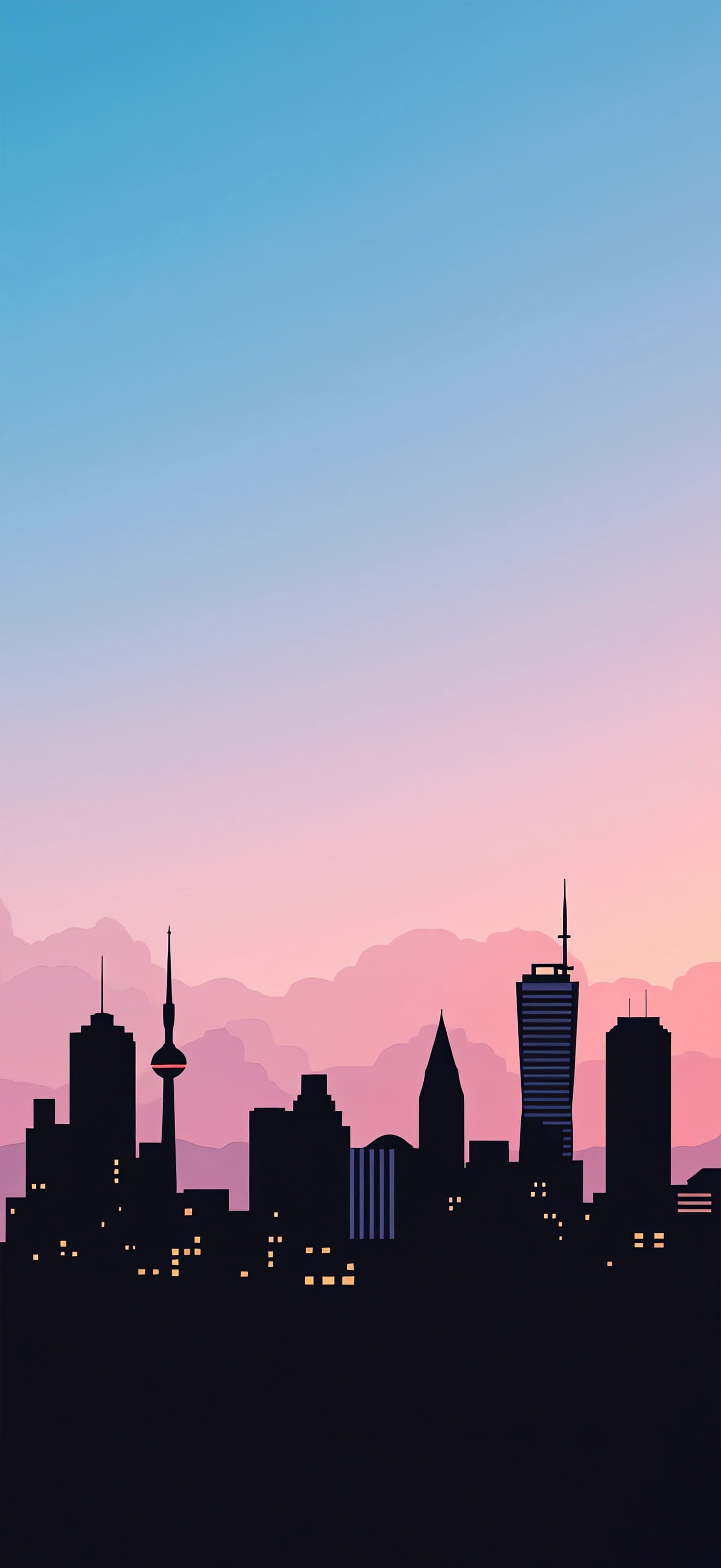 Sunset Skyline - free phone wallpaper