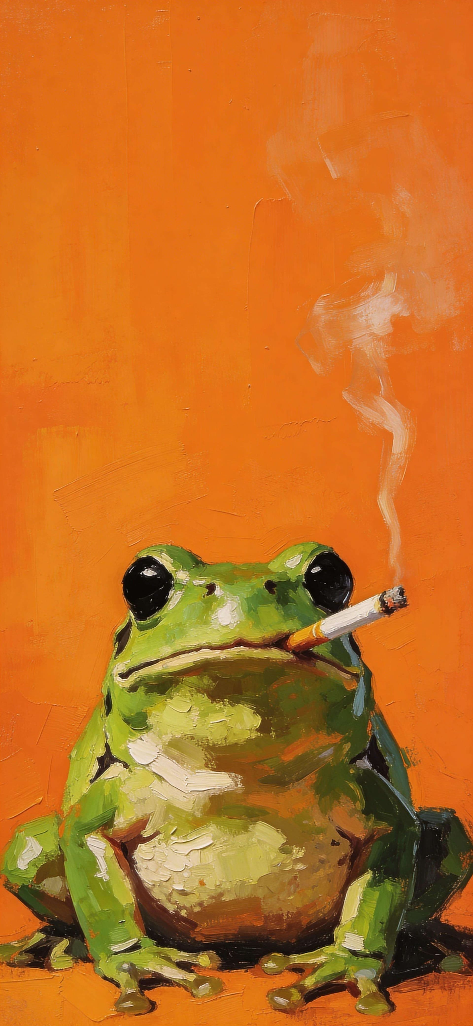 Smoking Frog - free phone wallpaper