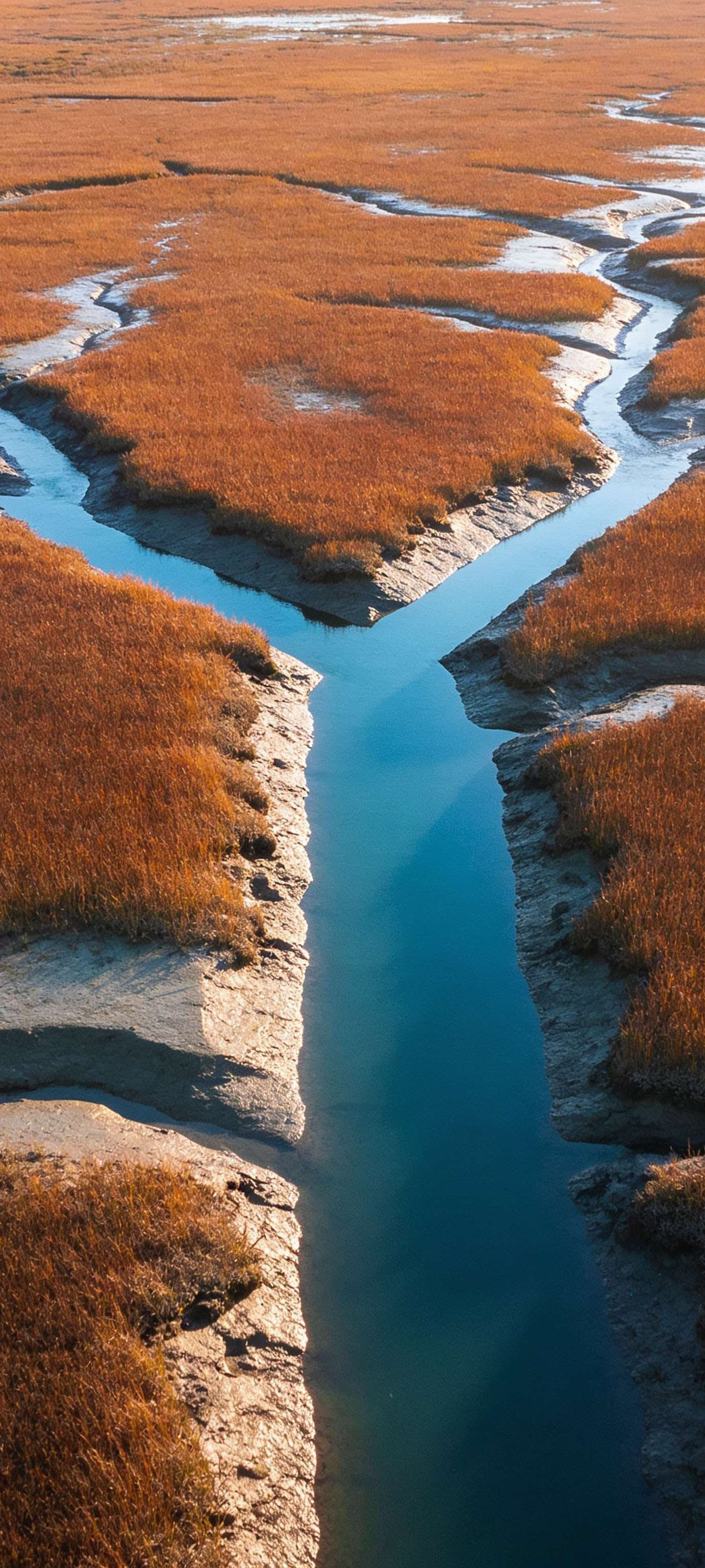 Tidal Marsh Channels - Pro phone wallpaper