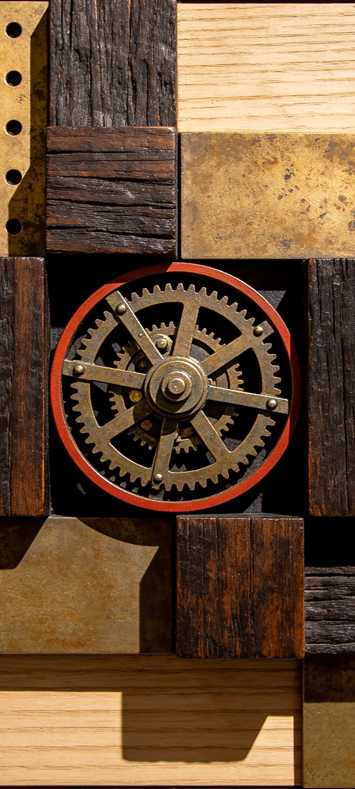 Mechanical Brass Mosaic - free phone wallpaper