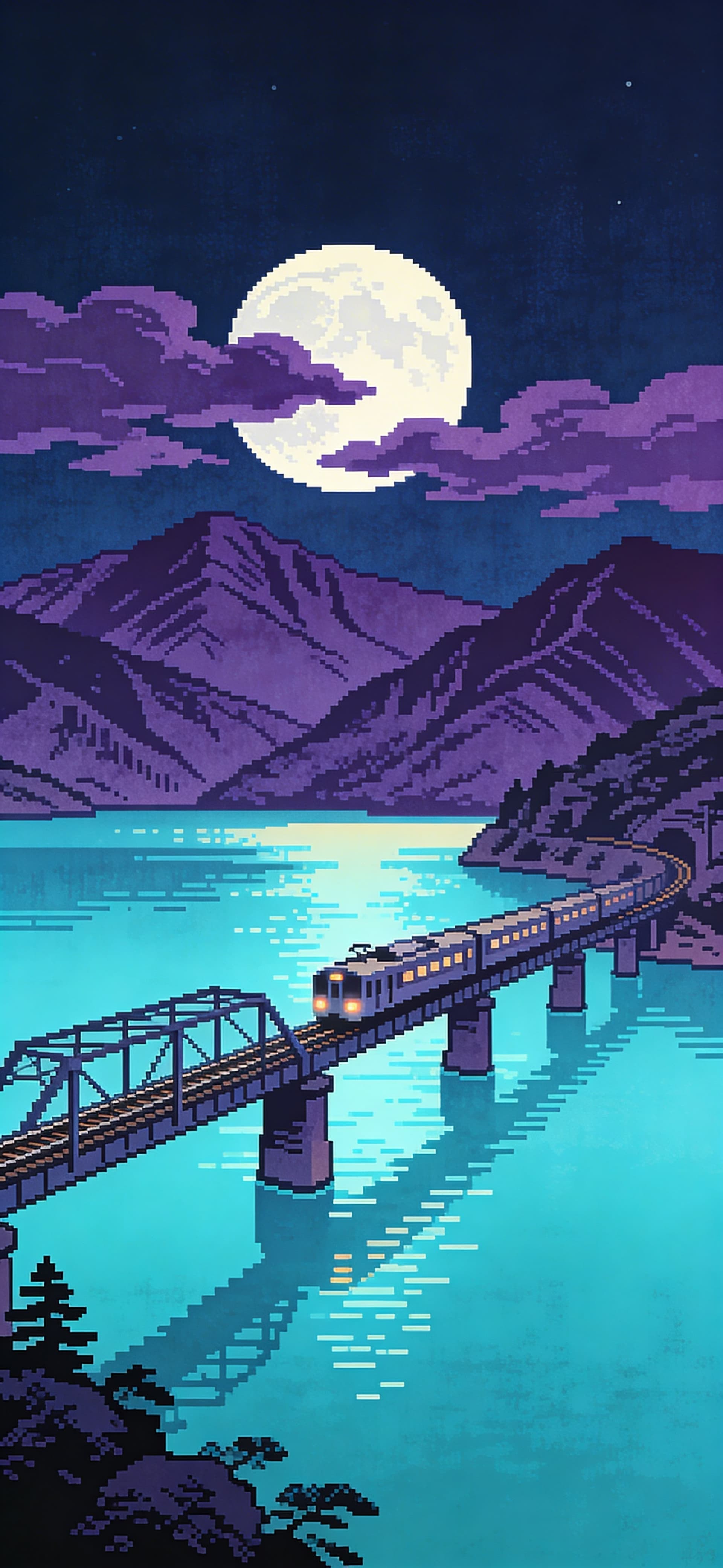 Pixel Train Journey - Pro phone wallpaper