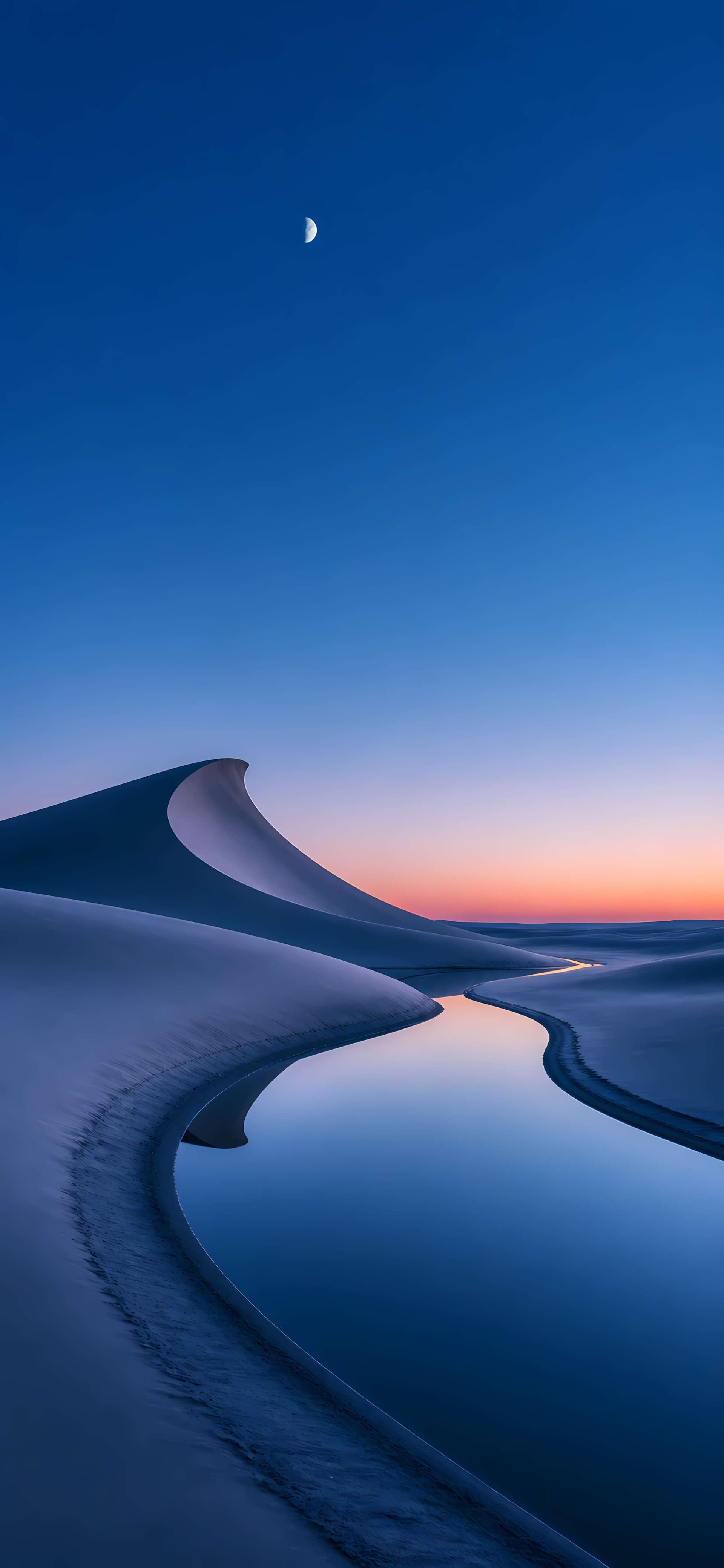 Twilight Desert Oasis - Pro phone wallpaper