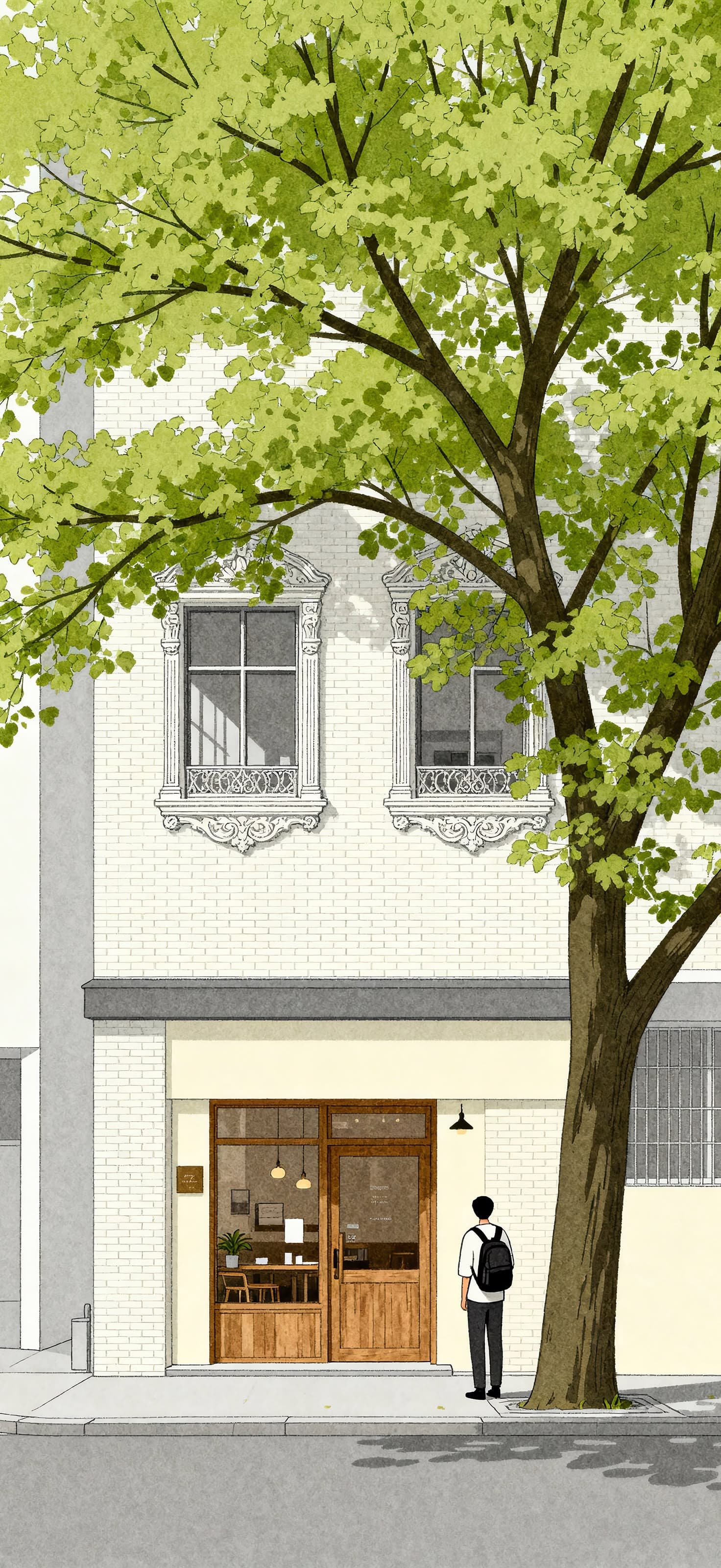 Morning at the Café 2 - Pro phone wallpaper