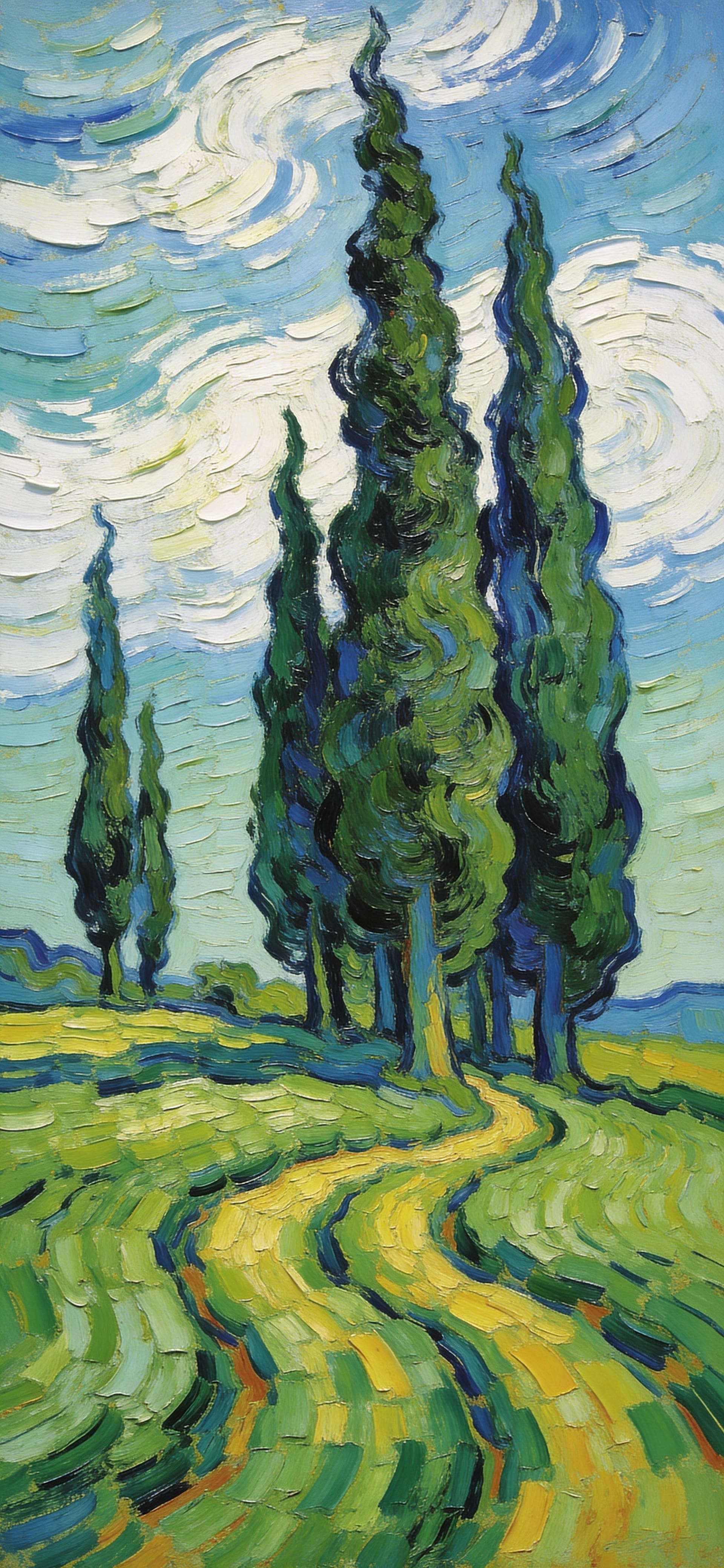 Cypress Road Painting - free phone wallpaper