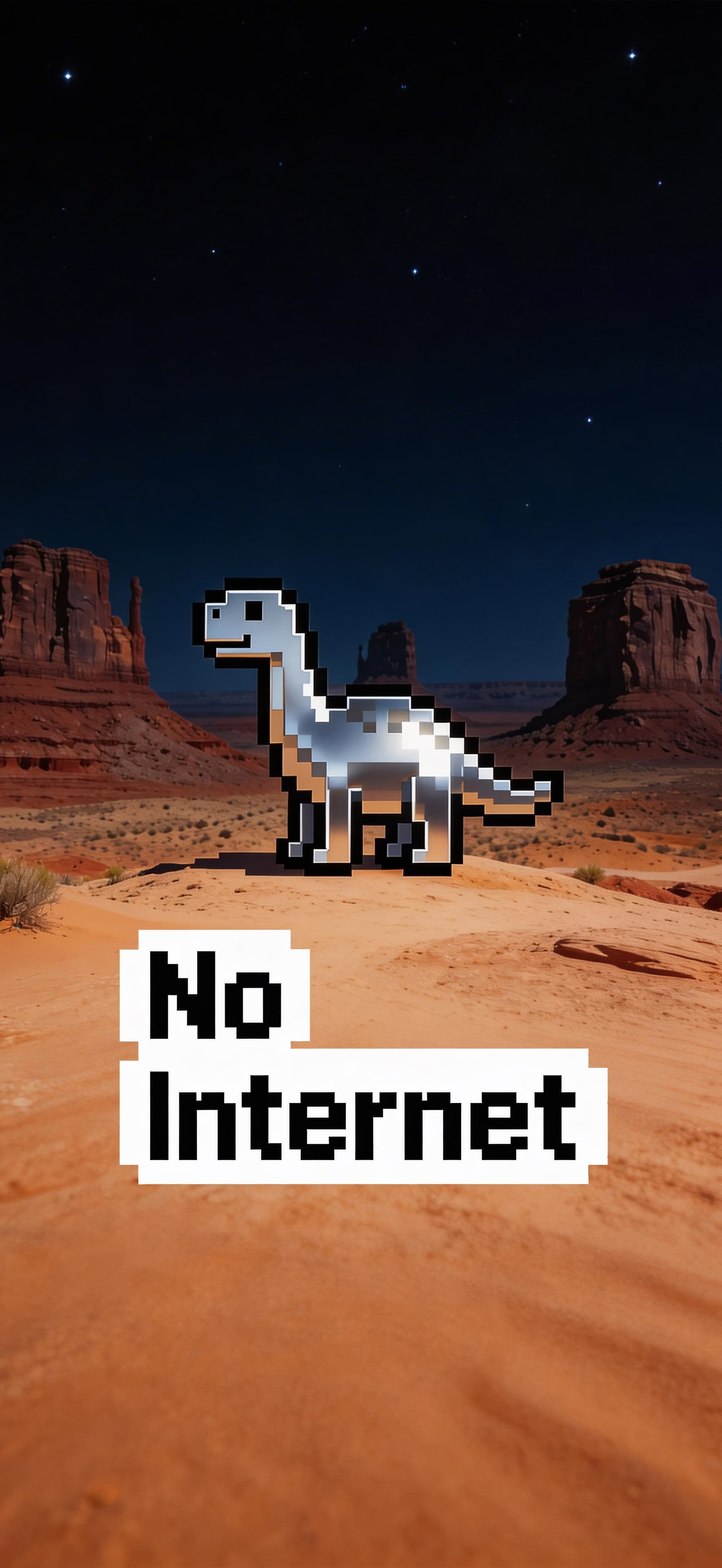 Pixel Dinosaur Desert - Pro phone wallpaper
