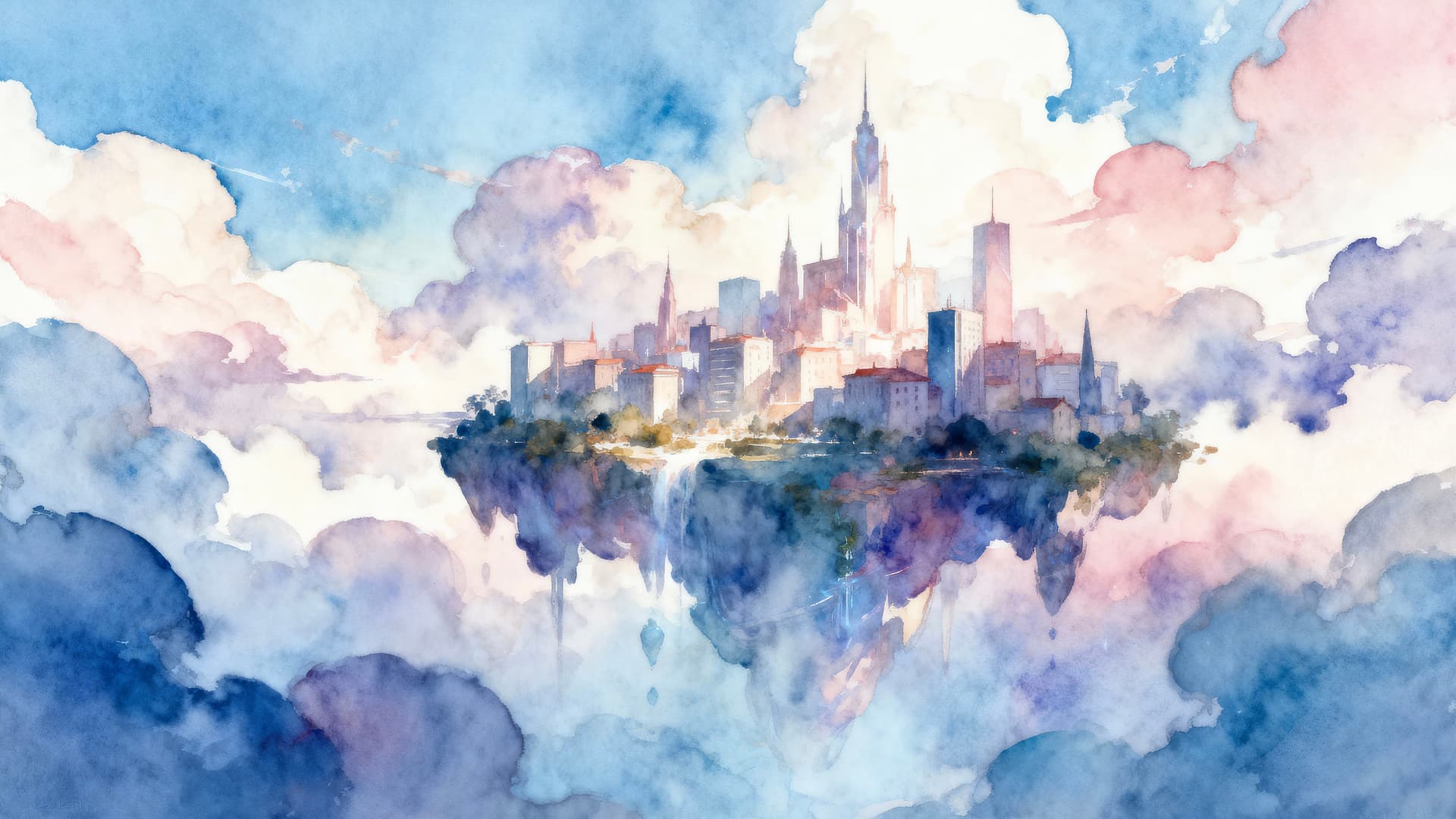 Watercolor Haven - free desktop wallpaper