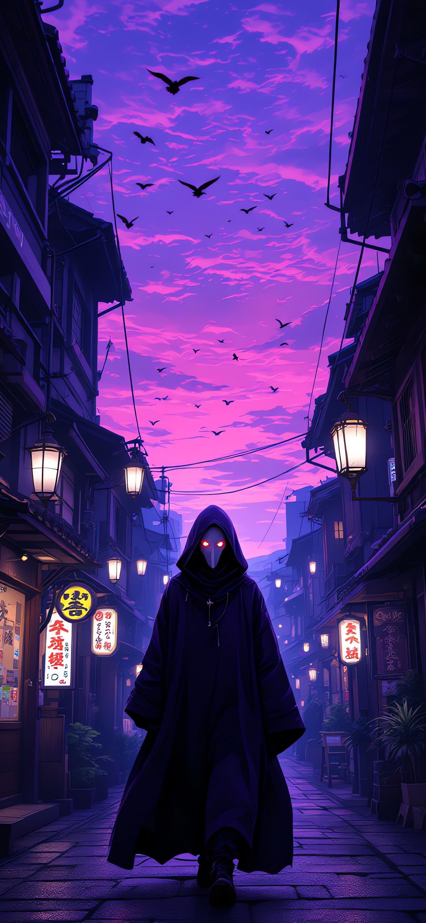 Neon Dusk Watcher 1 - free phone wallpaper