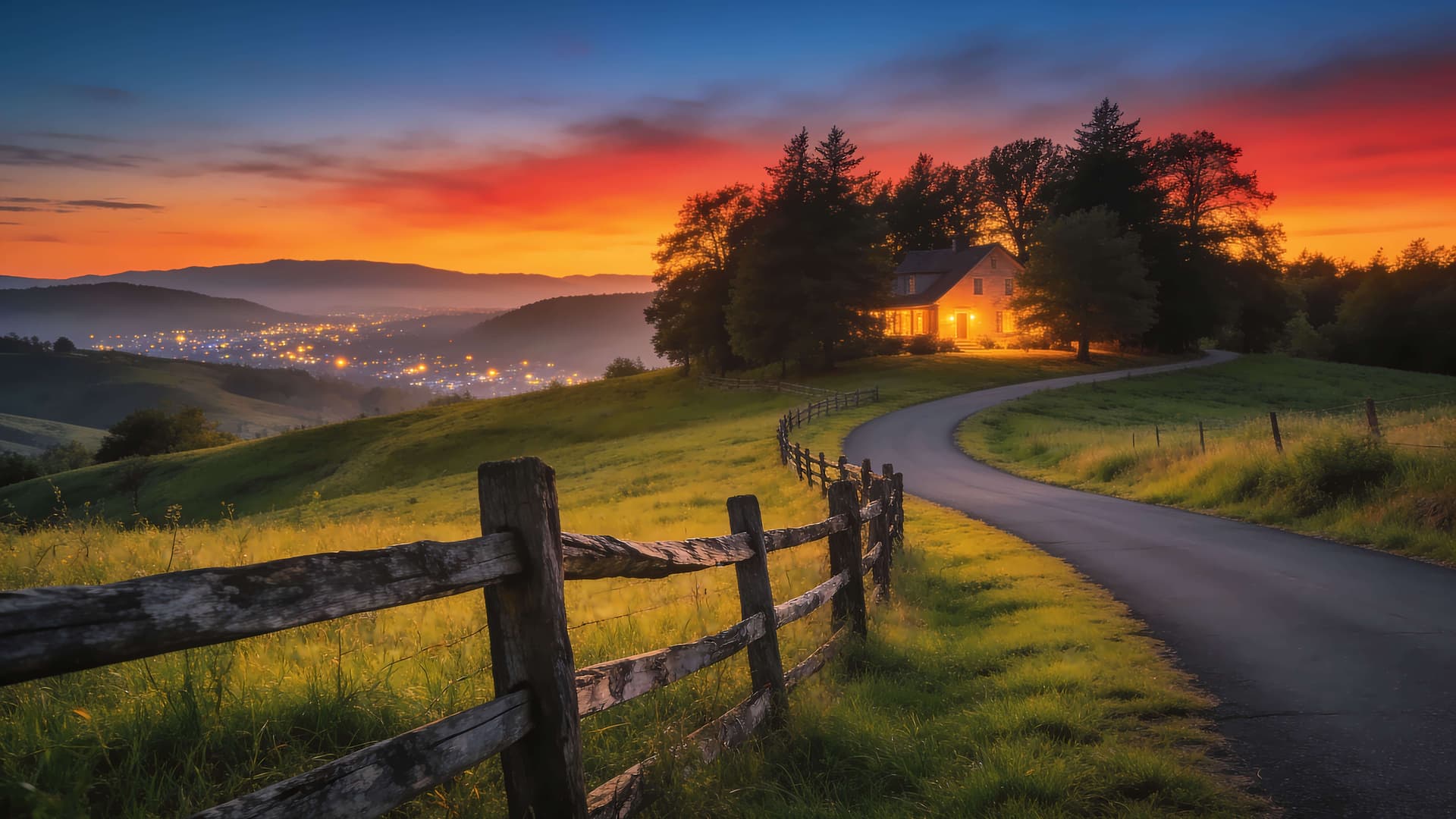 Golden Hour Valley - free desktop wallpaper