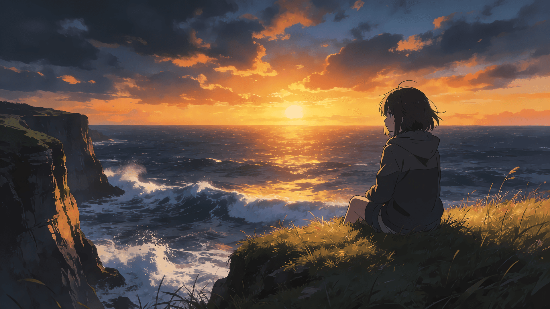 Cliffside Contemplation - free desktop wallpaper