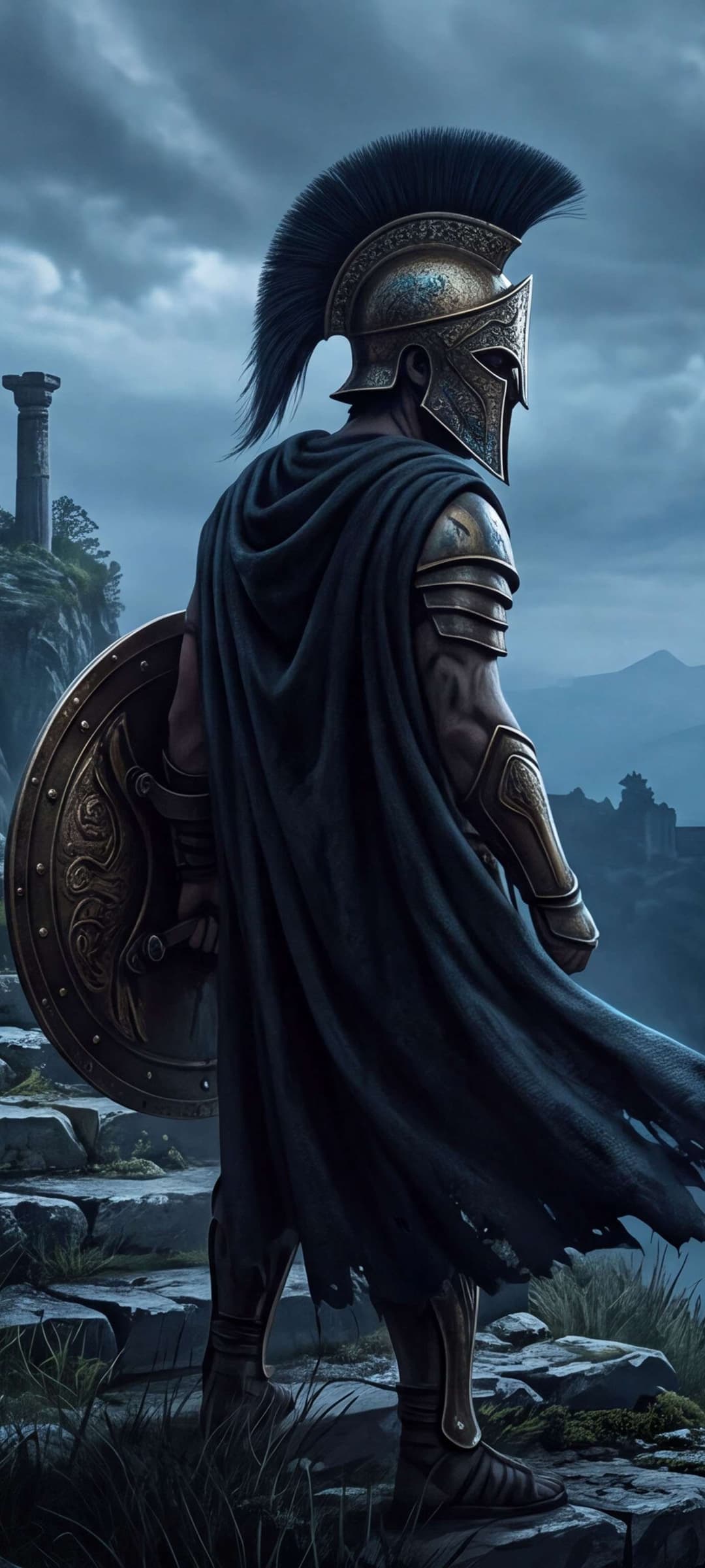 Ancient Spartan Sentinel - Mobile Wallpaper | One4Wall