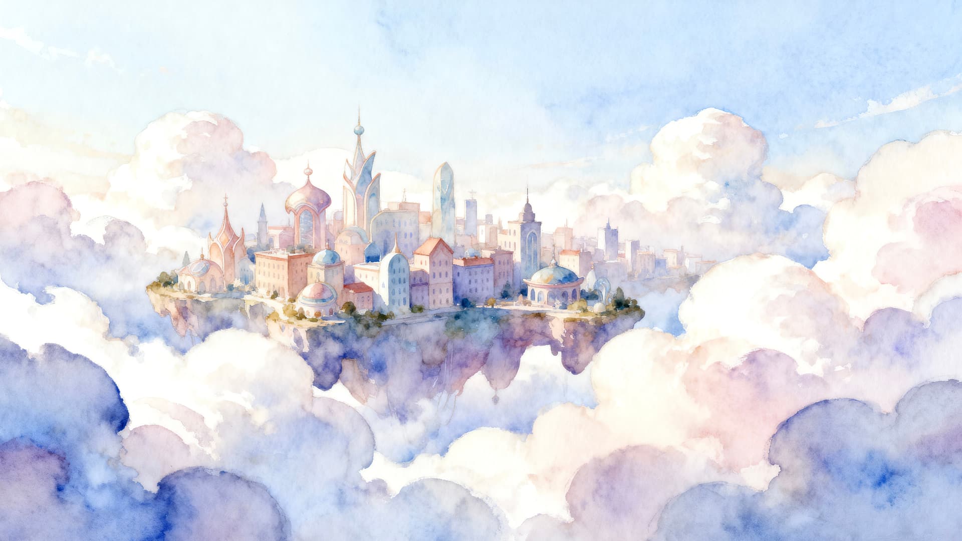 Floating Cityscape - free desktop wallpaper