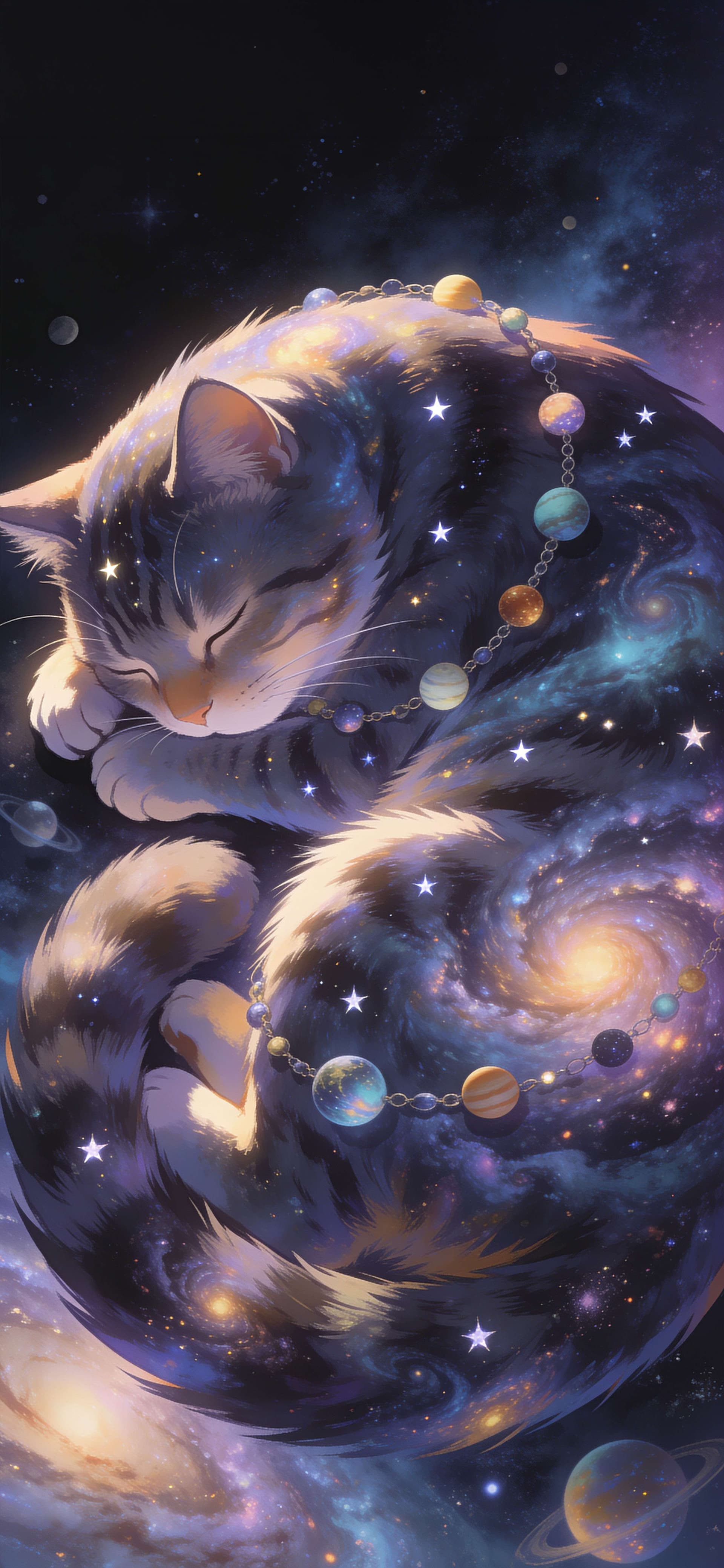 Cosmic Cat Nap - Pro phone wallpaper