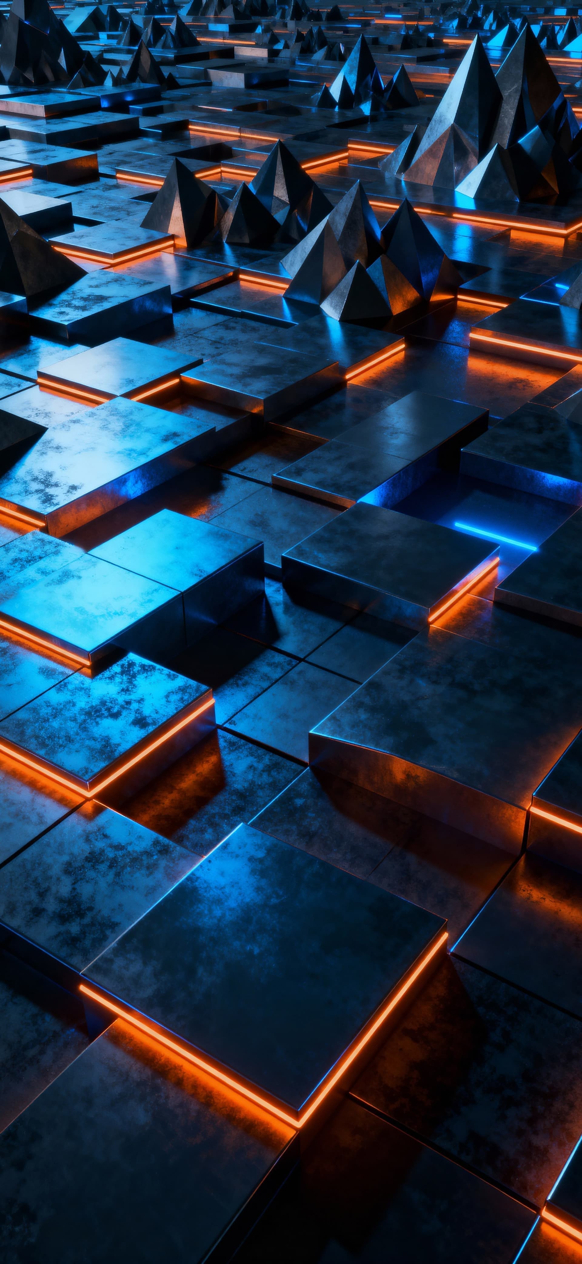 Neon Terraces - free phone wallpaper