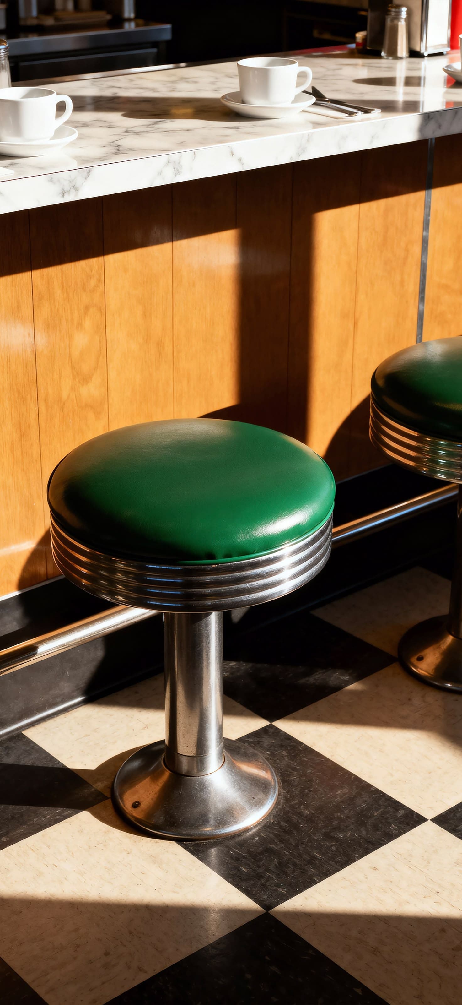 Retro Diner Stools 2 - free phone wallpaper