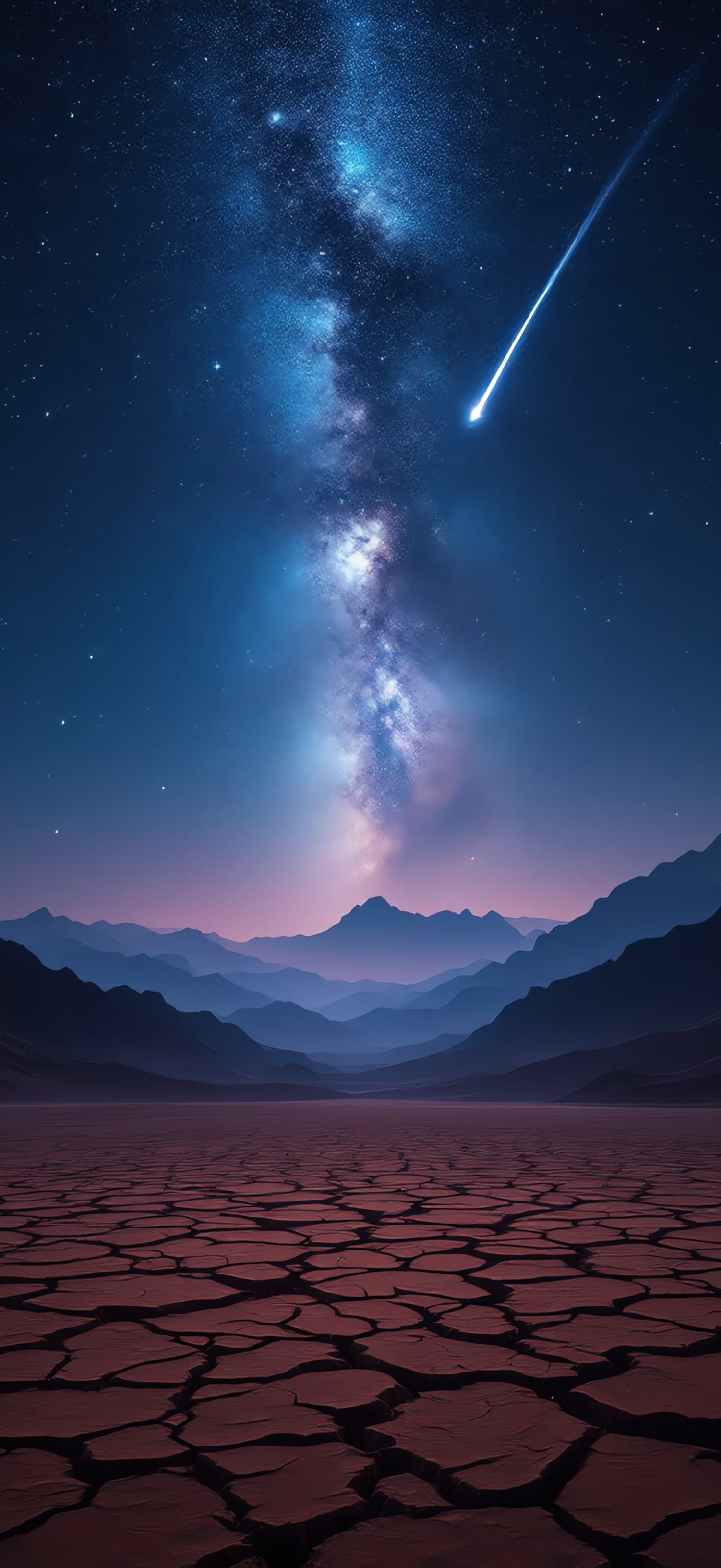 Cracked Earth & Cosmic Sky 2 - free phone wallpaper
