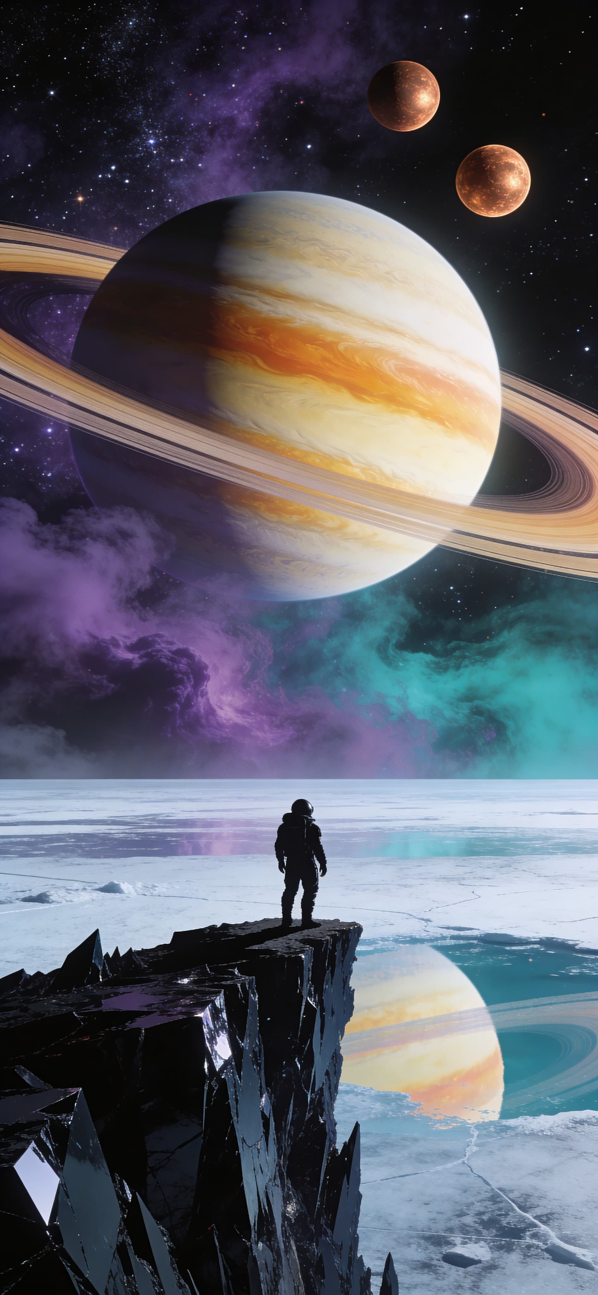 Cosmic Wanderer Reflection - Pro phone wallpaper