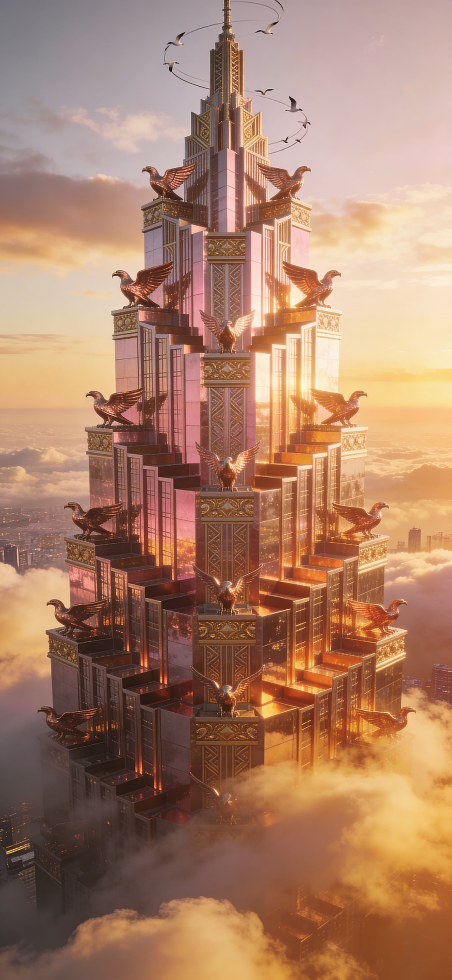 Golden Eagle Tower - free phone wallpaper