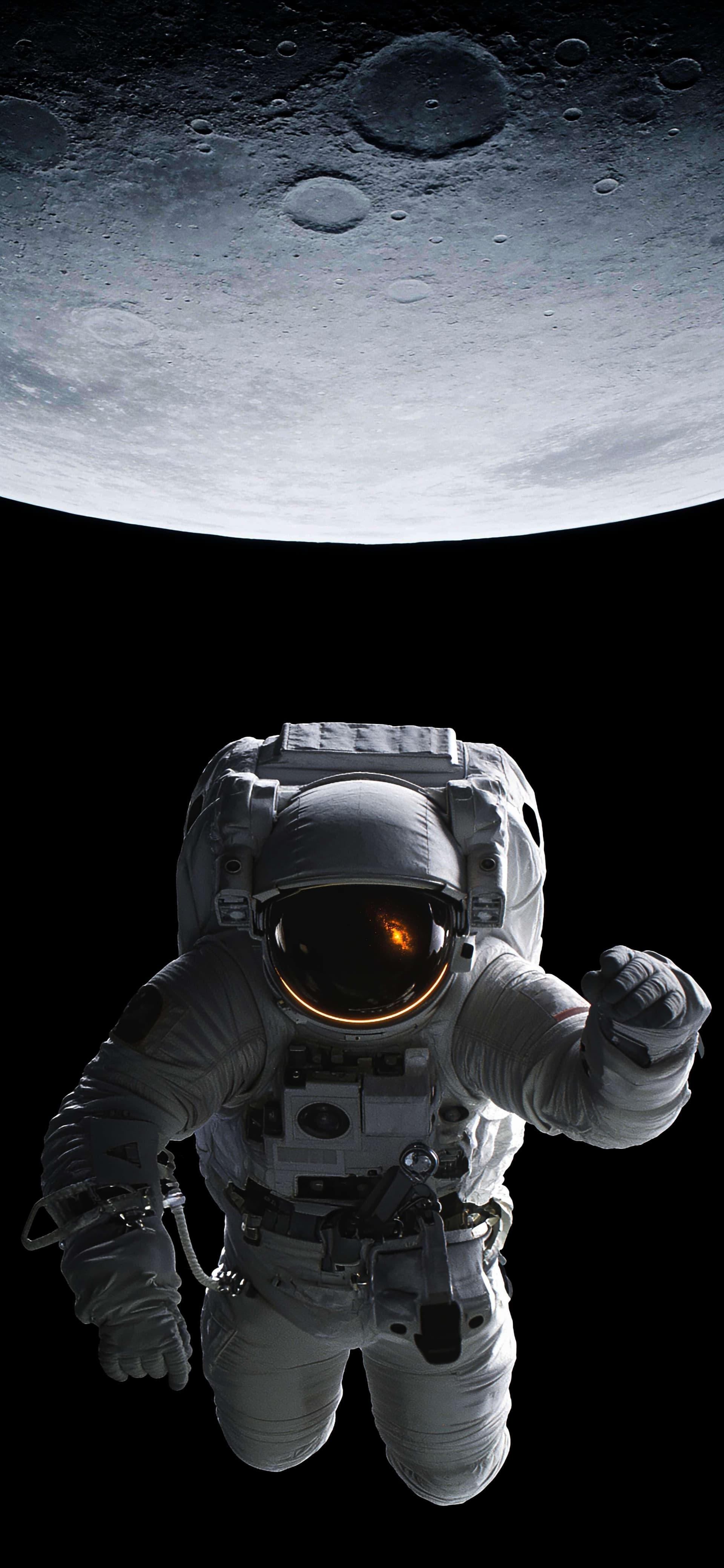 Astronaut Moon Drift - Pro phone wallpaper