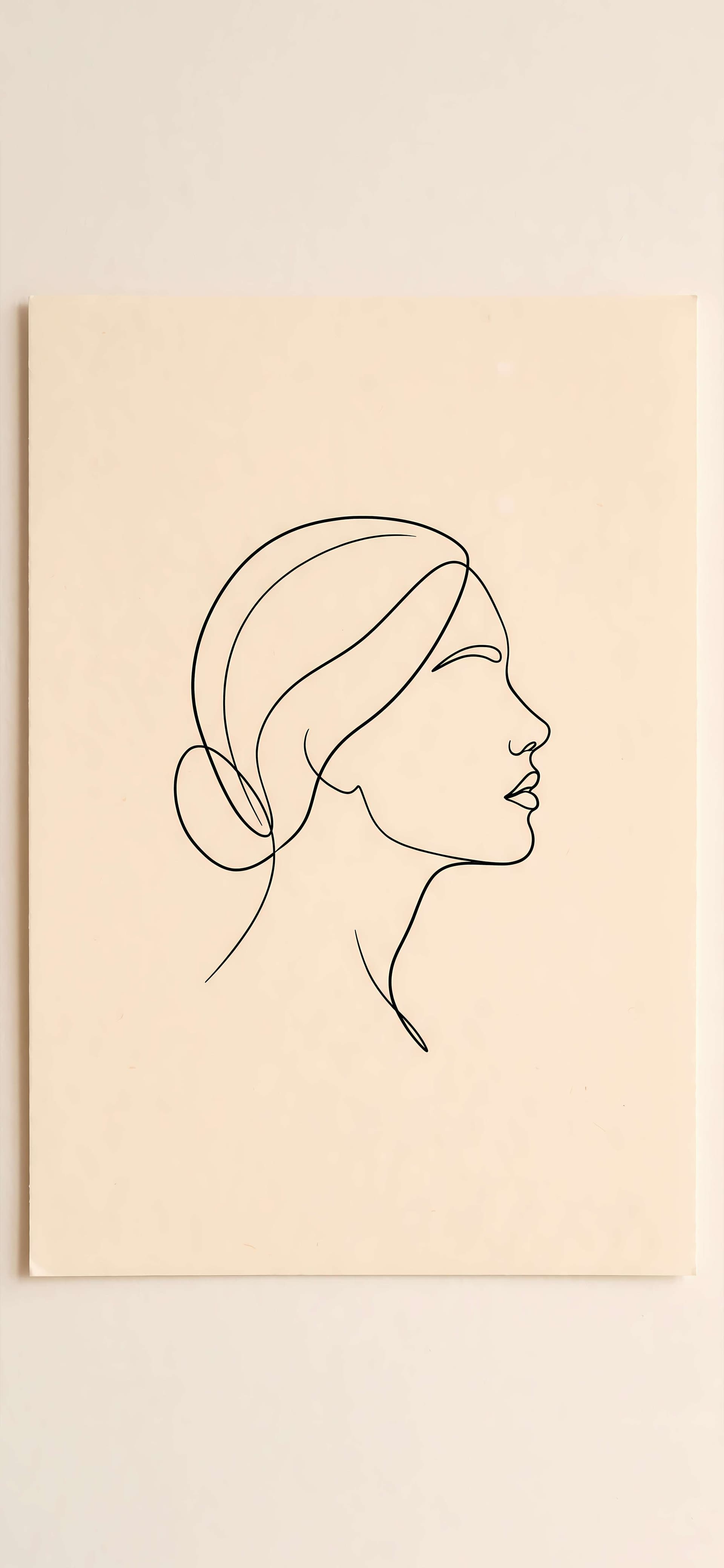 Minimalist Profile Sketch - free phone wallpaper