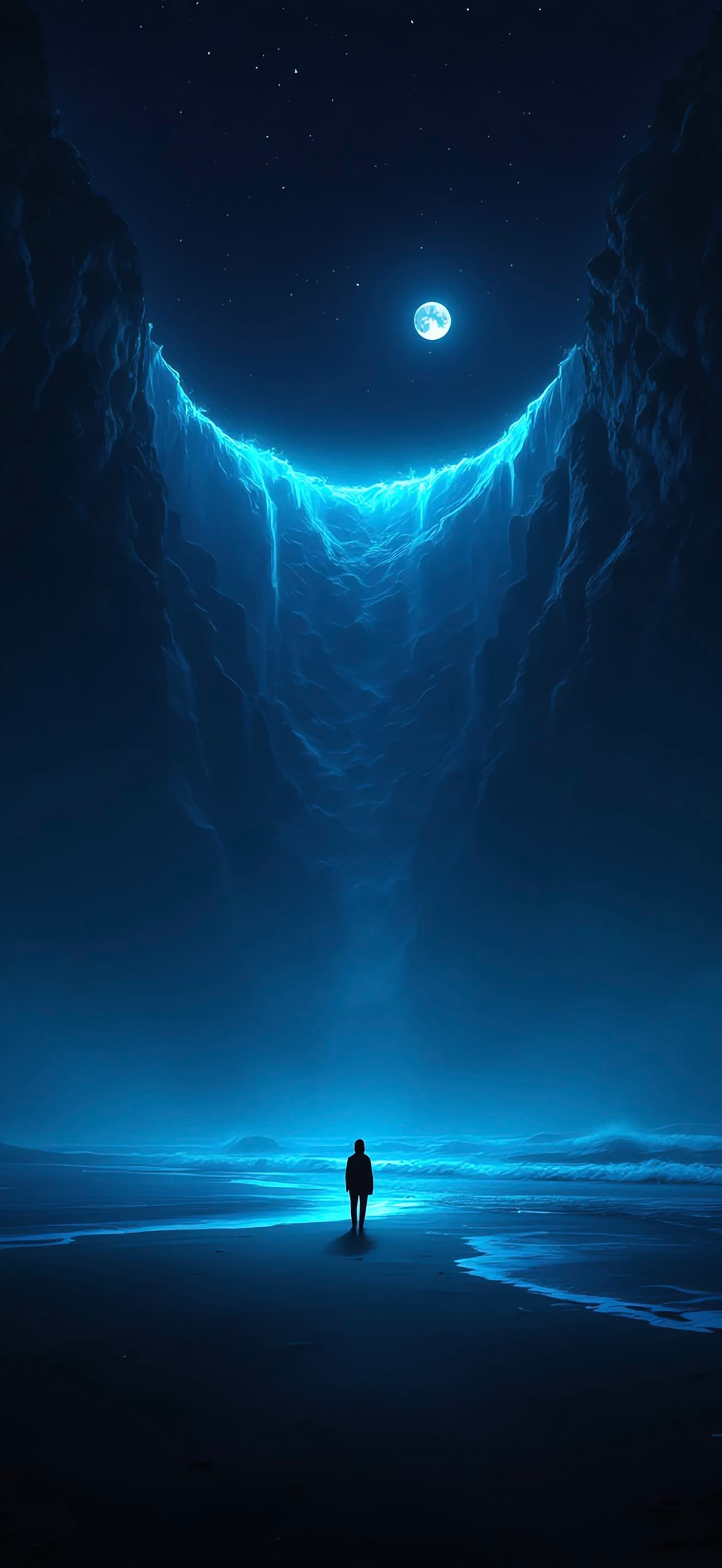 Abyssal Moon Gaze - free phone wallpaper