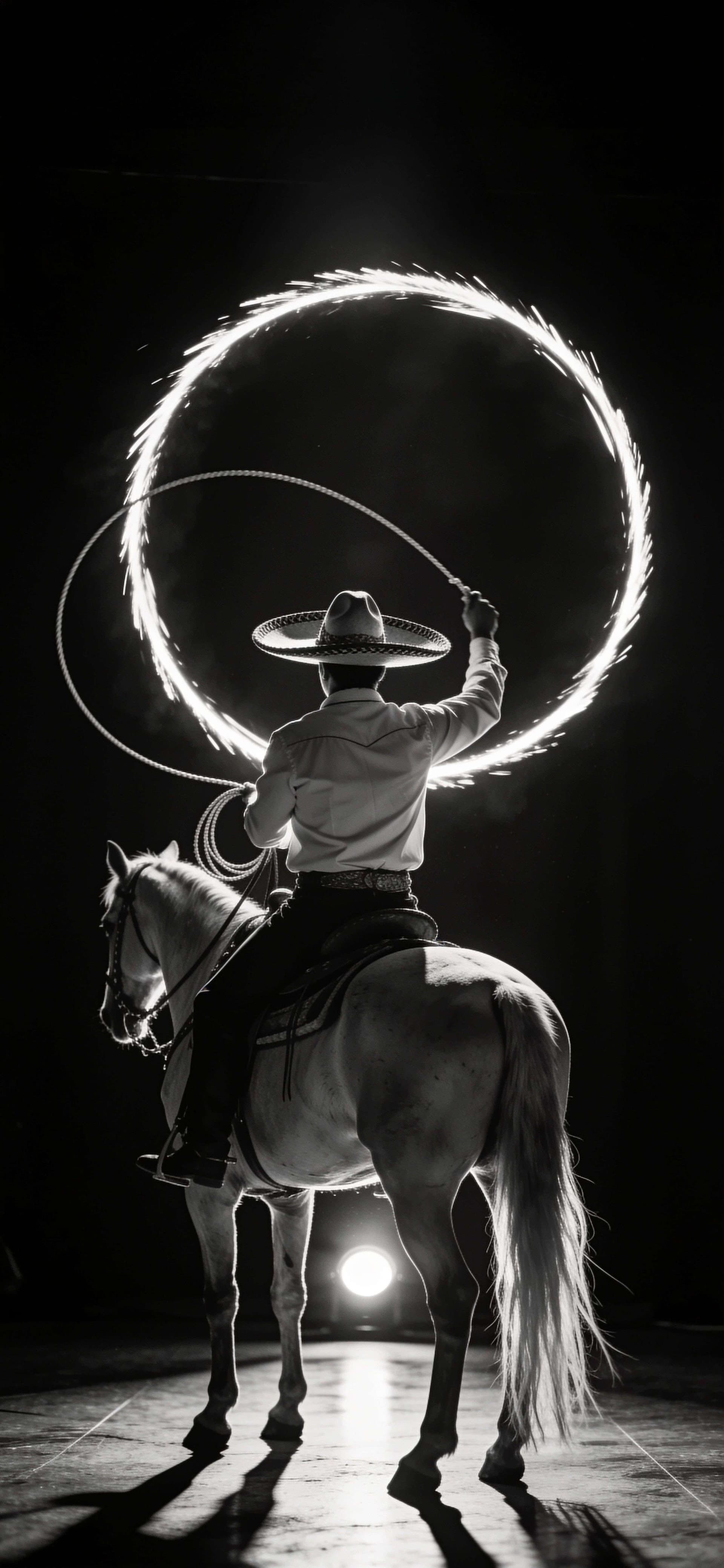 Midnight Lasso Glow - Pro phone wallpaper
