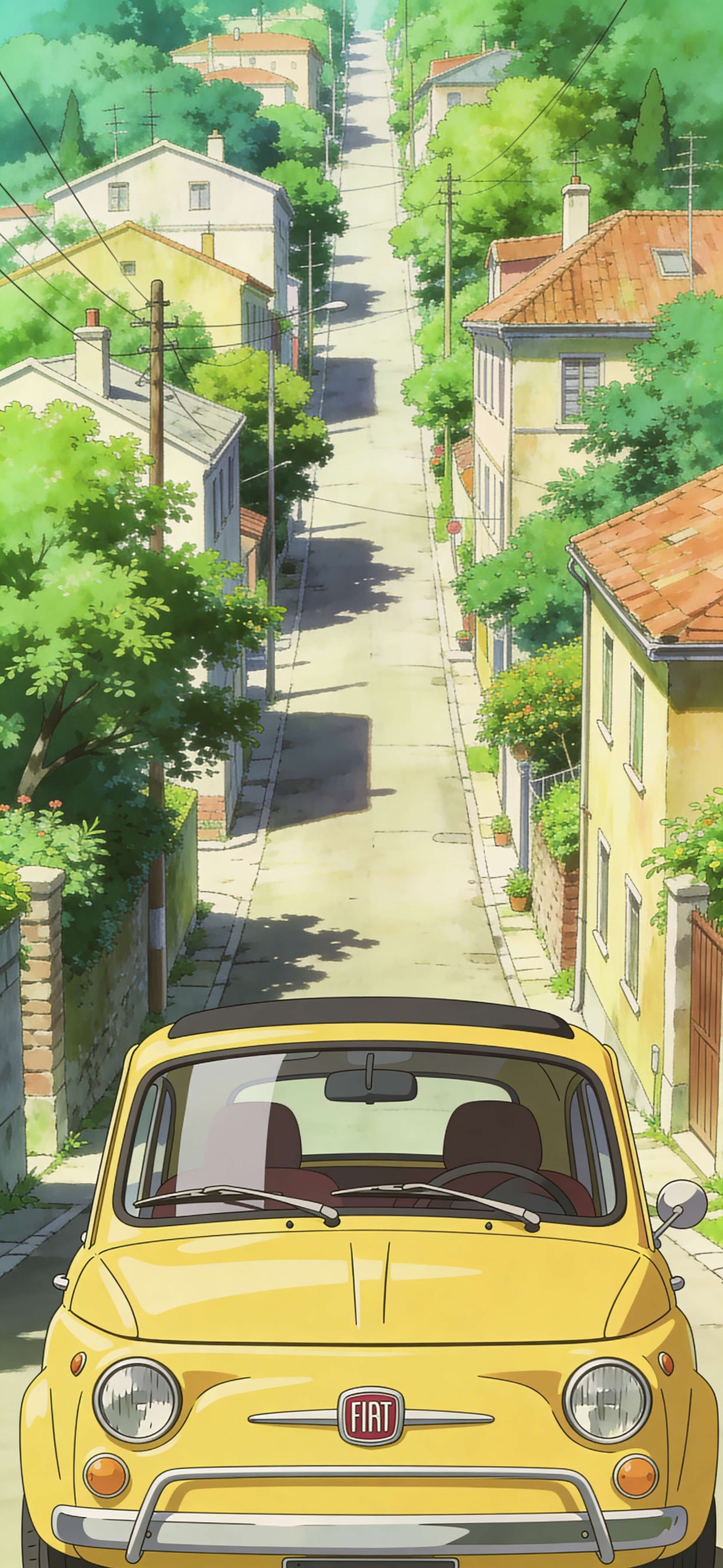 Yellow Car Street 2 - free phone wallpaper