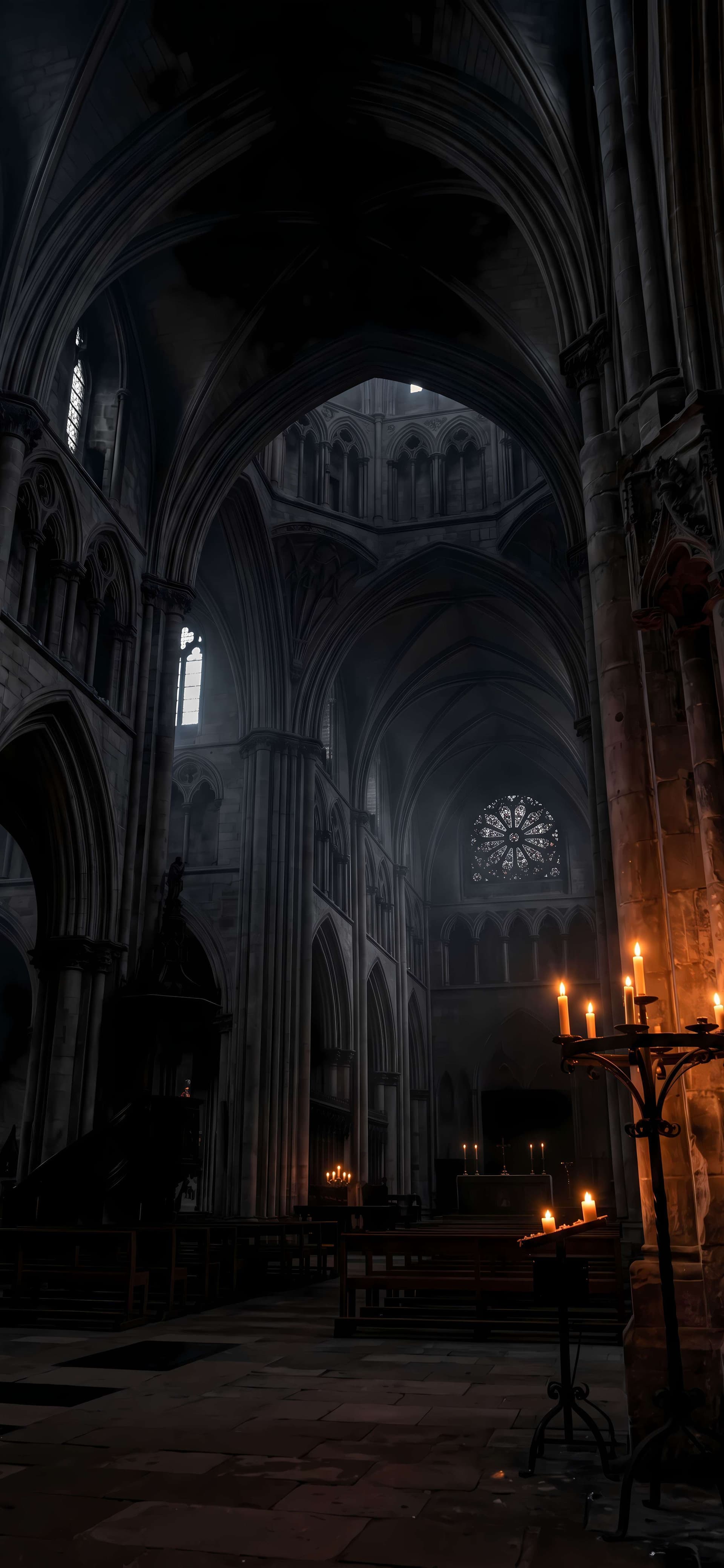 Gothic Cathedral Glow - free phone wallpaper
