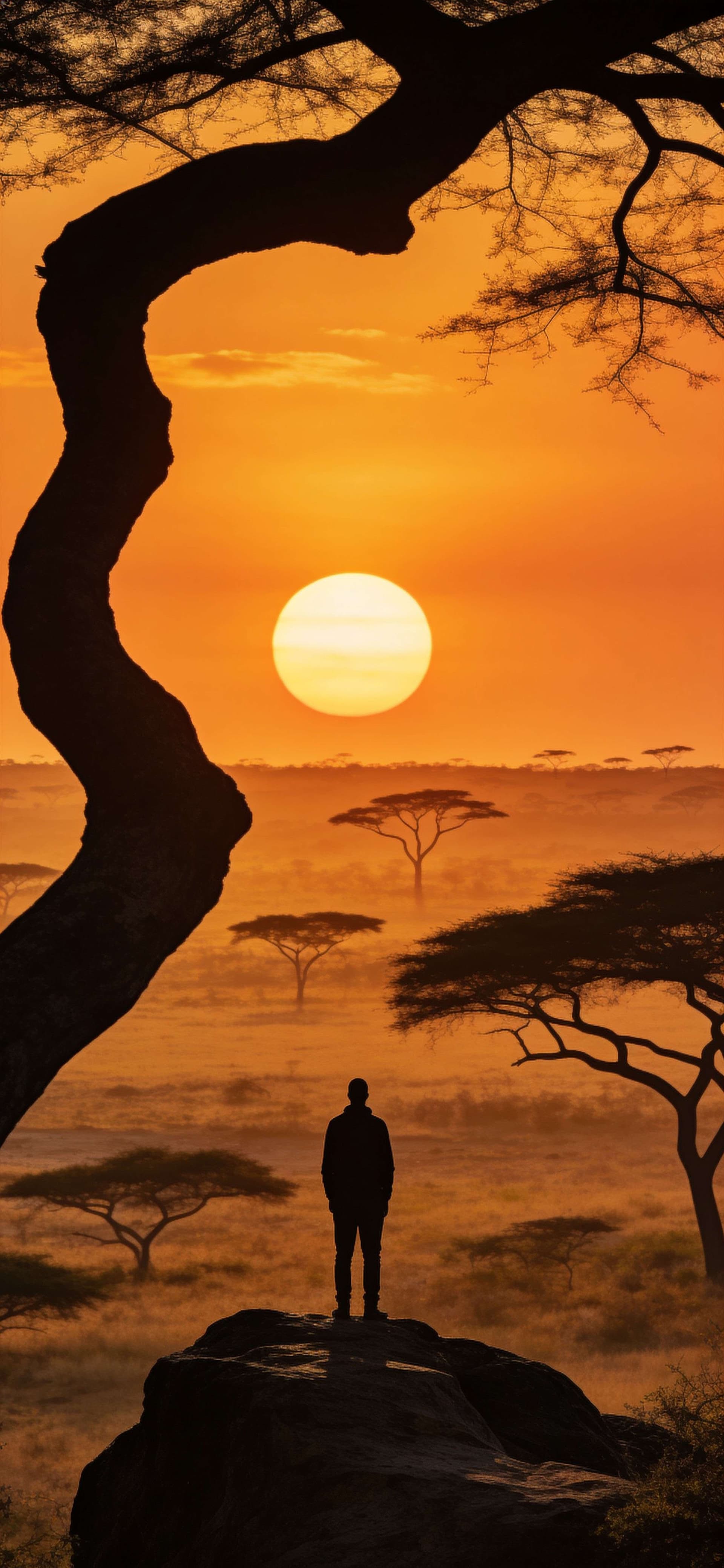 Savanna Sunset - free phone wallpaper