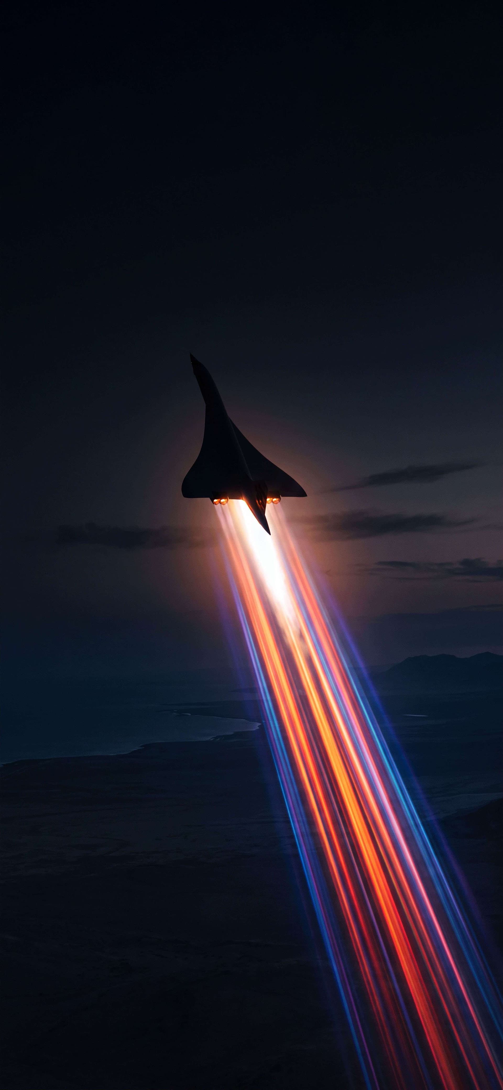 Supersonic Night Ascent - Pro phone wallpaper