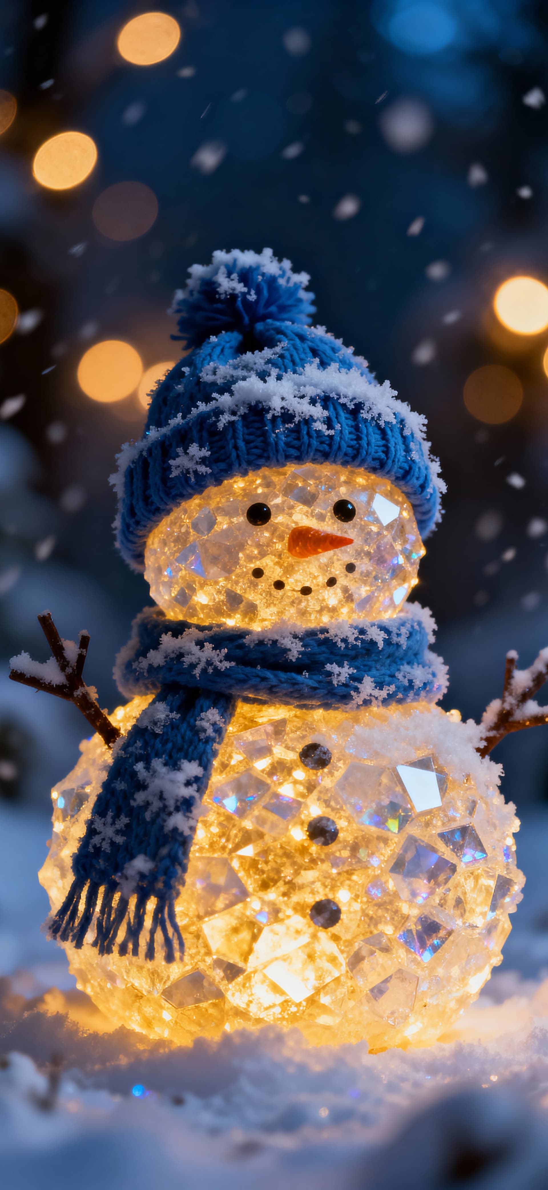 Glowing Snowman 2 - Pro phone wallpaper