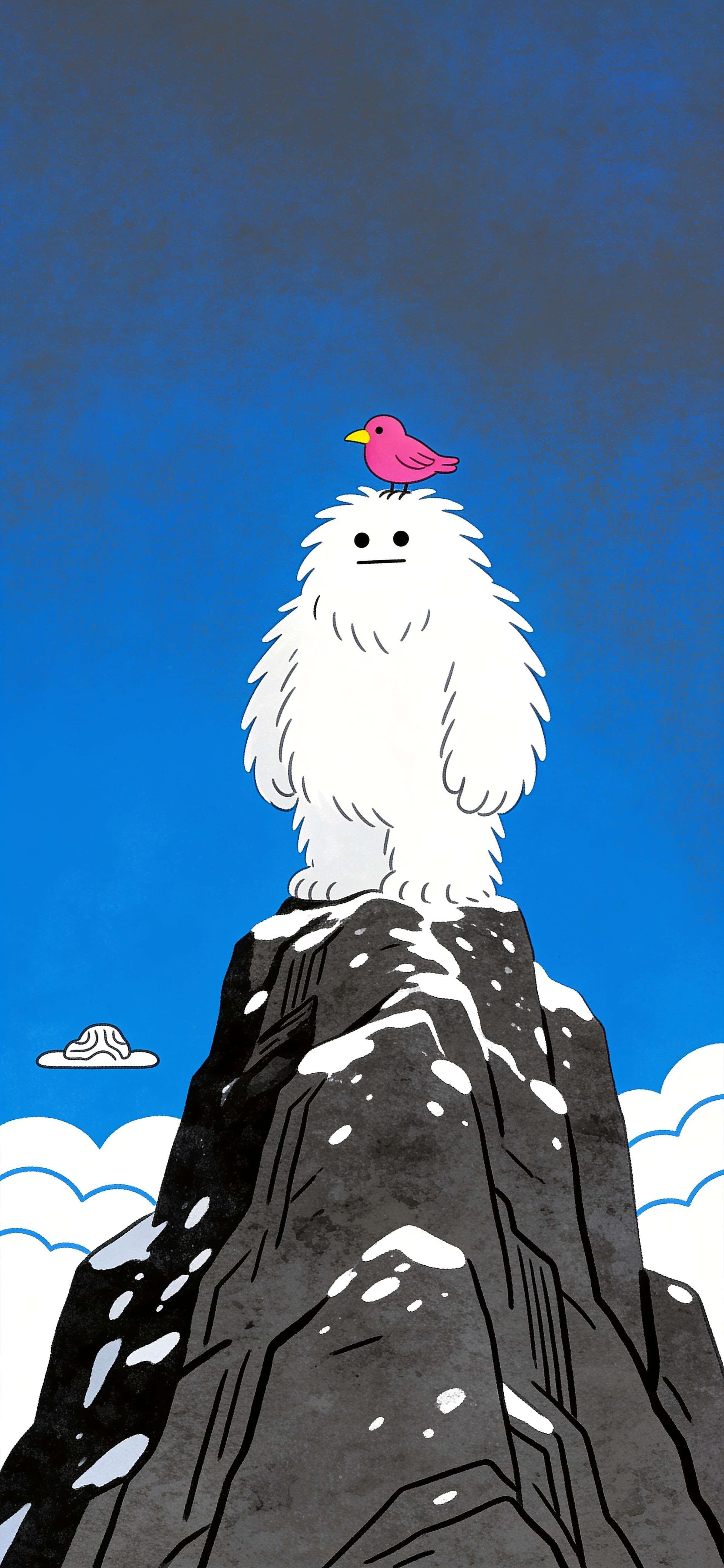 Yeti and Little Bird - free phone wallpaper