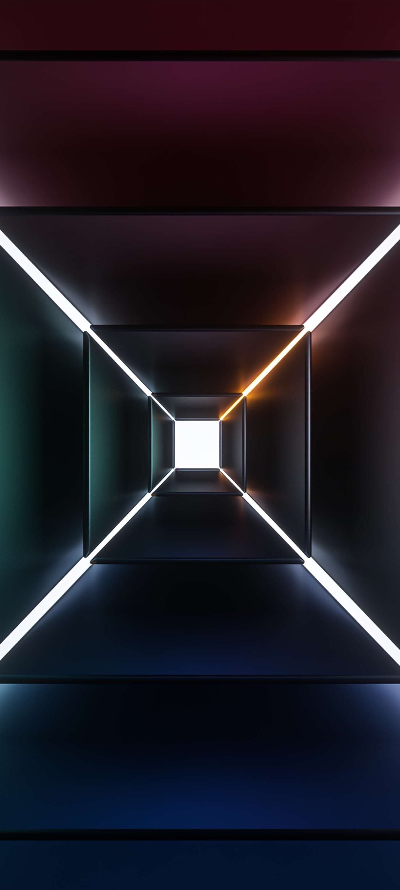 Neon Geometric Tunnel 2 - free phone wallpaper