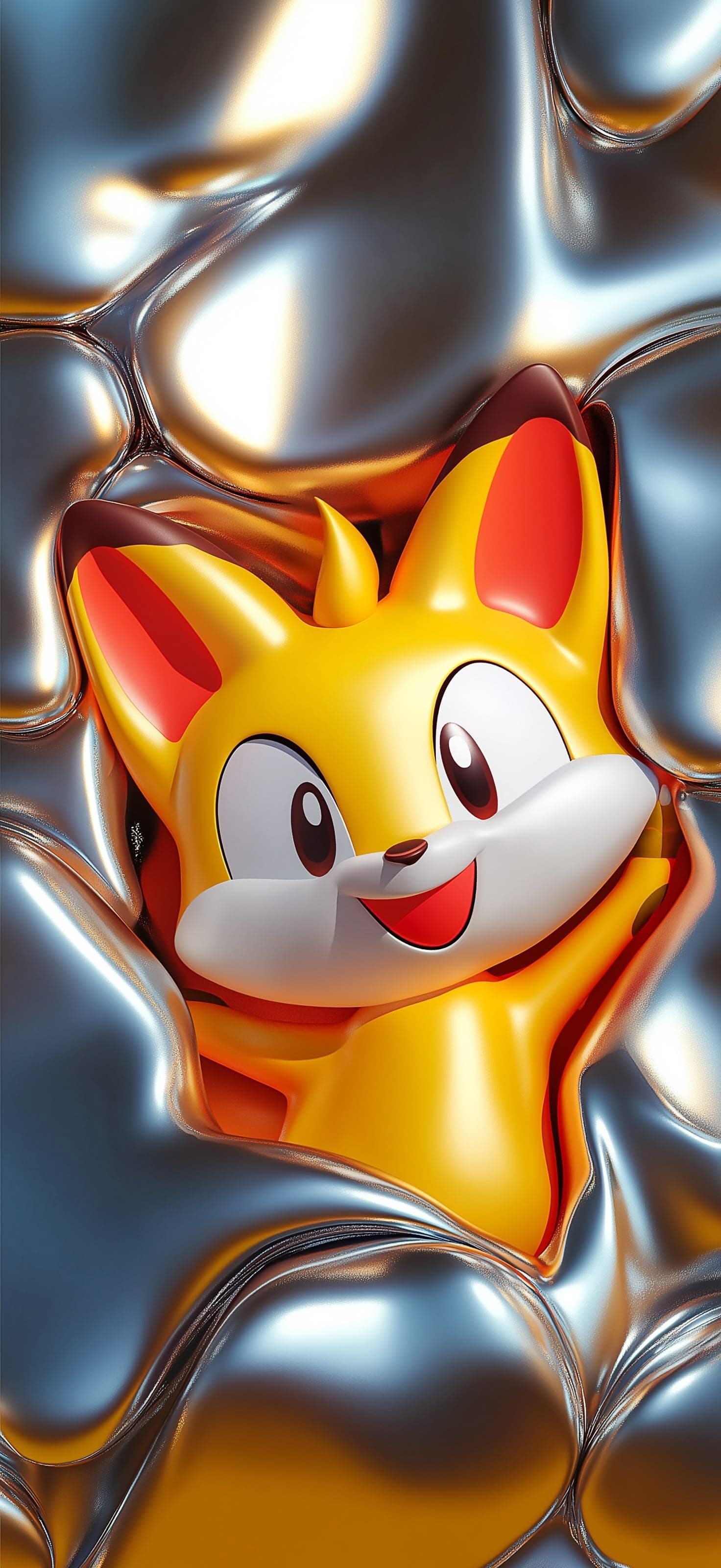 Melted Metal Fox - Pro phone wallpaper