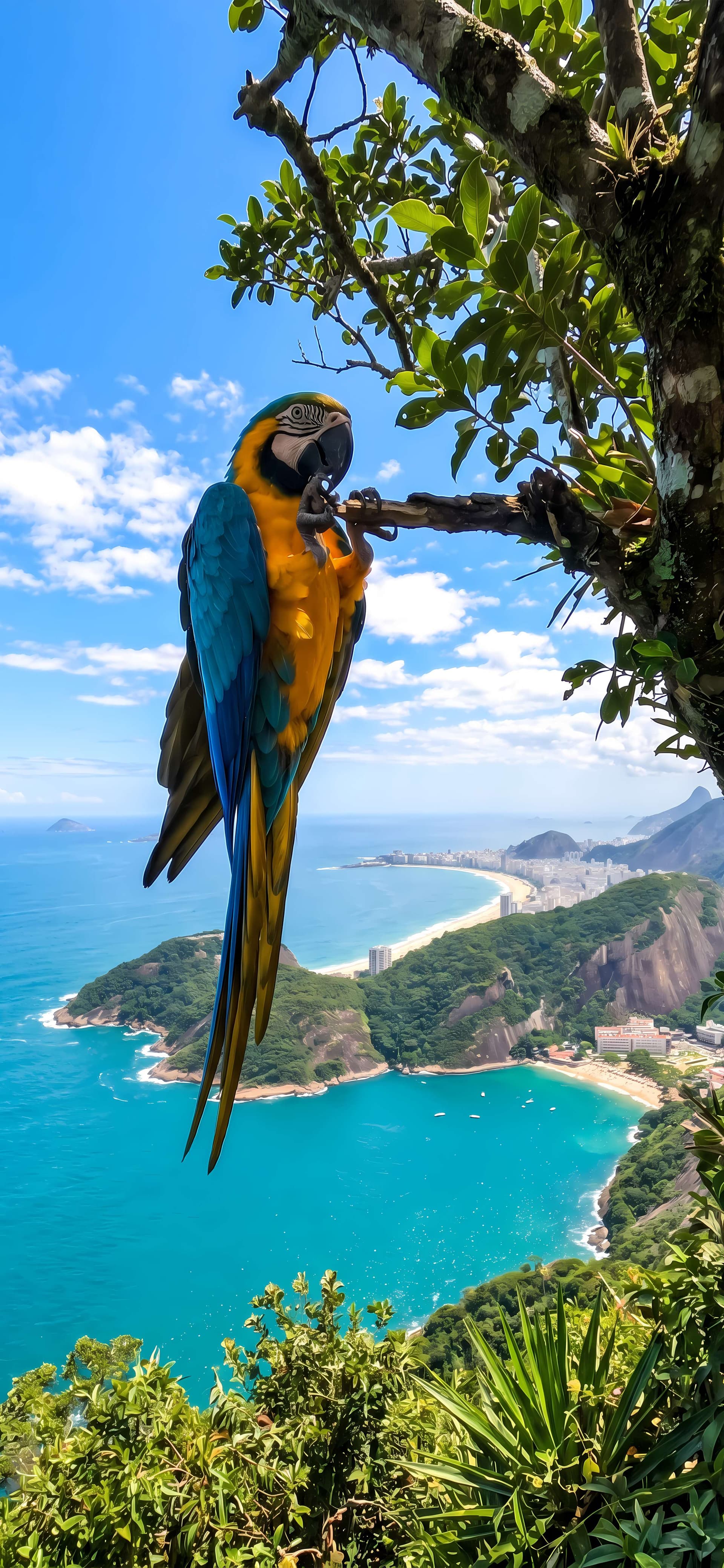 Tropical Macaw Vista - free phone wallpaper