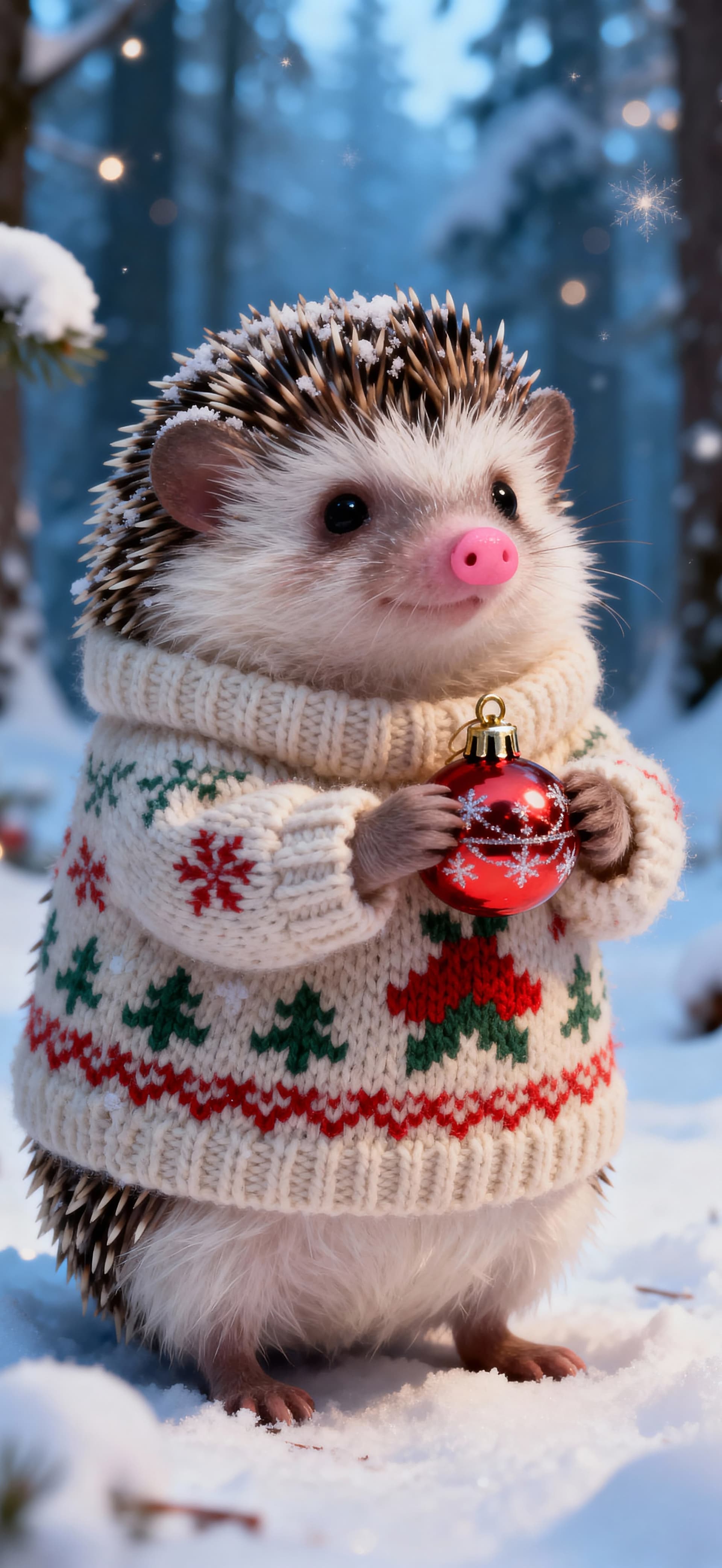 Christmas Hedgehog 1 - free phone wallpaper