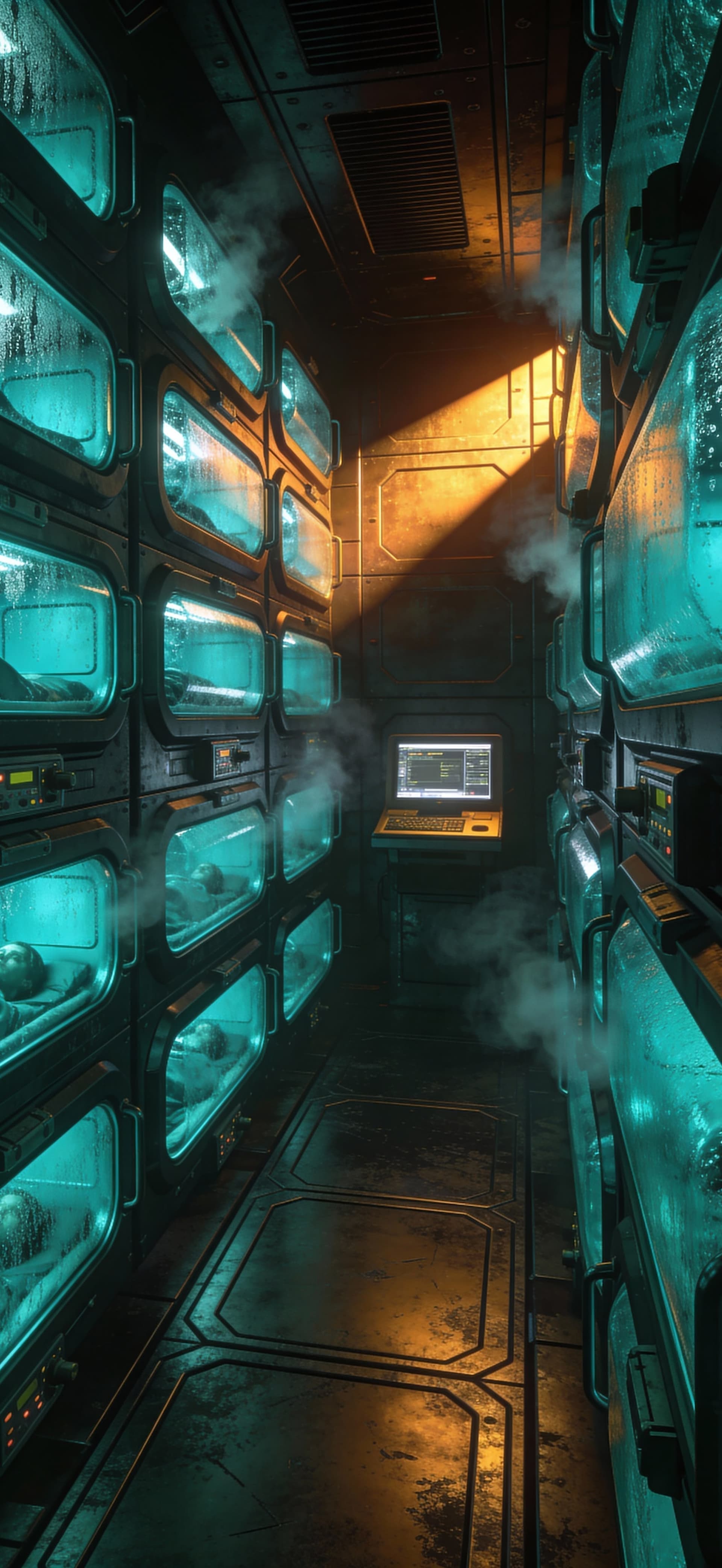 Cyberpunk Lab Corridor - free phone wallpaper