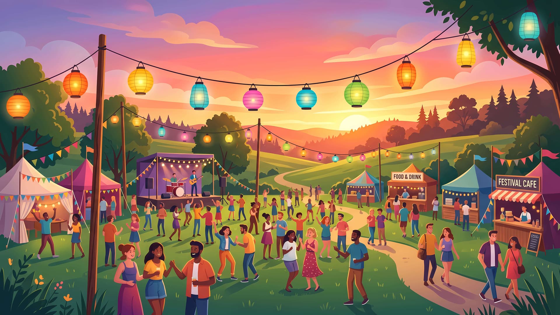 Lively Outdoor Festival - free desktop wallpaper