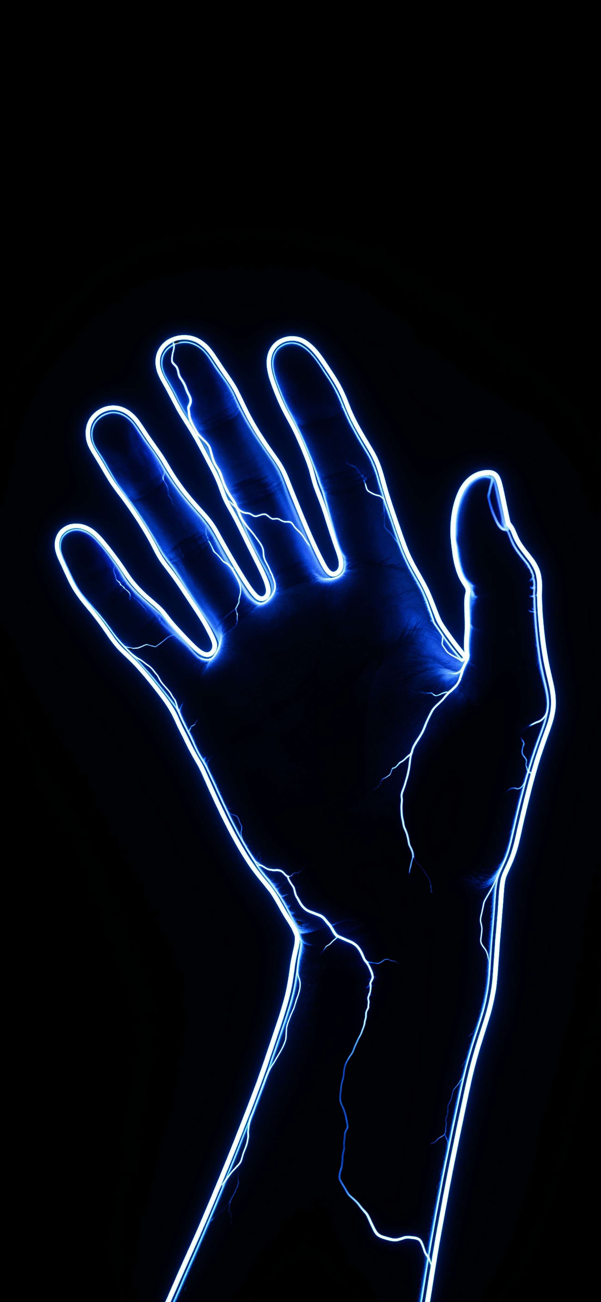 Electric Hand Glow - free phone wallpaper