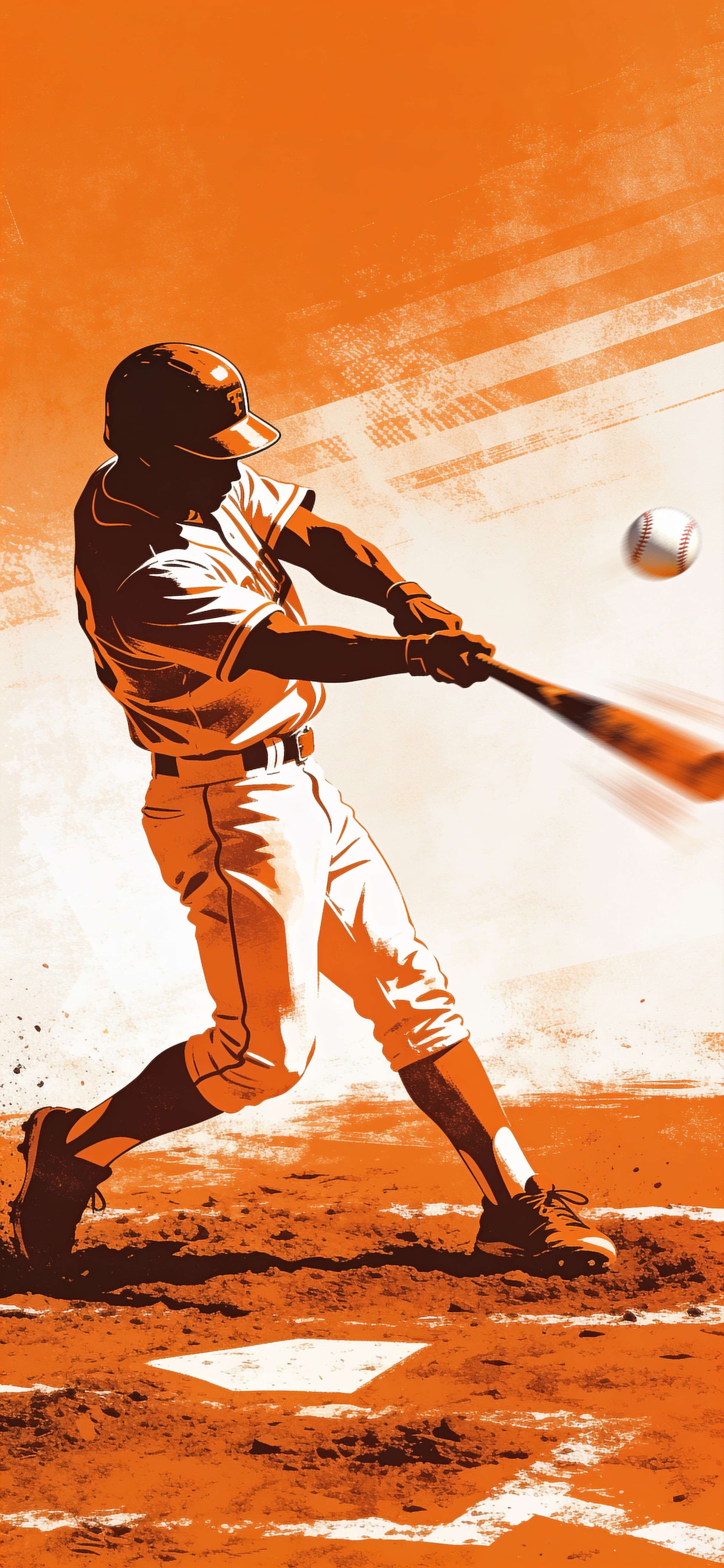 Orange Home Run - free phone wallpaper