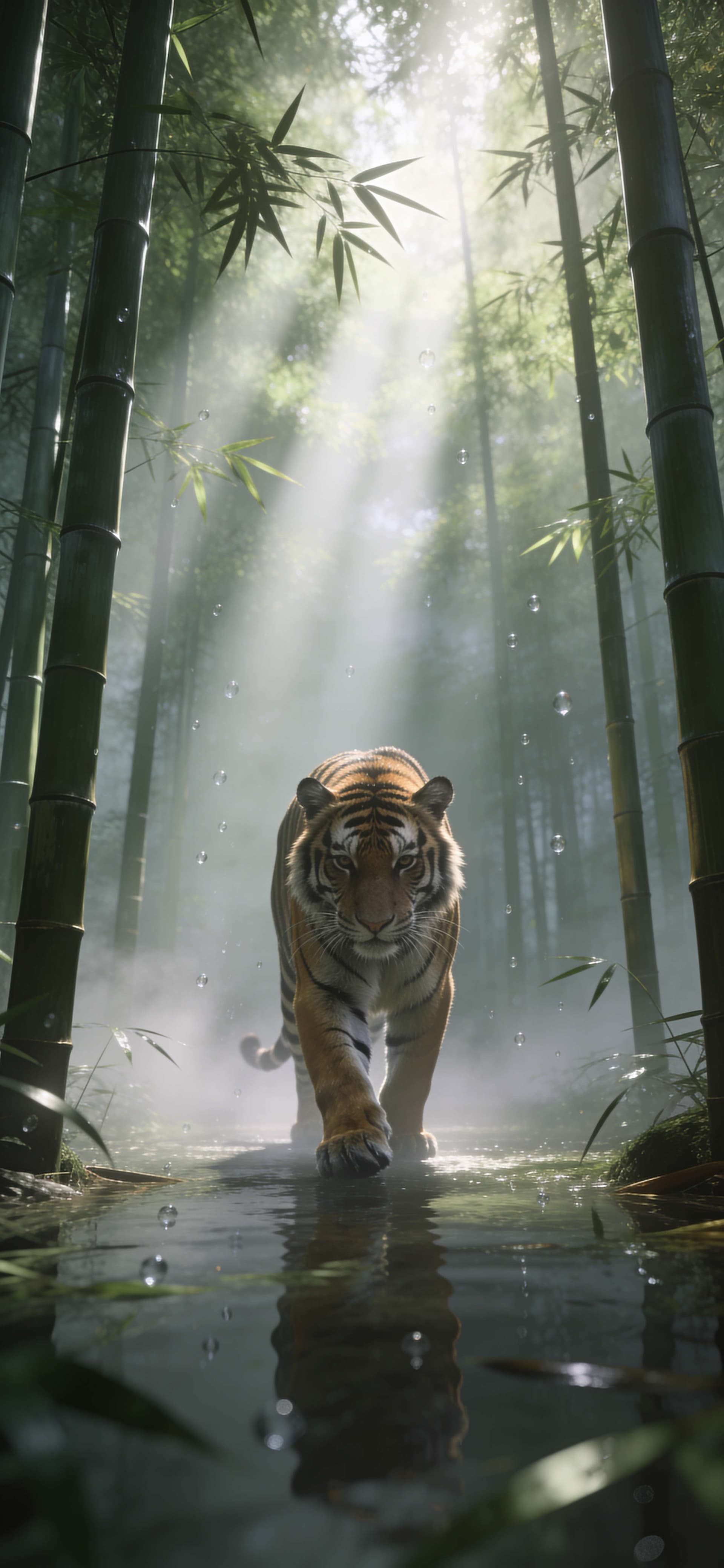 Sunlit Tiger Path - free phone wallpaper